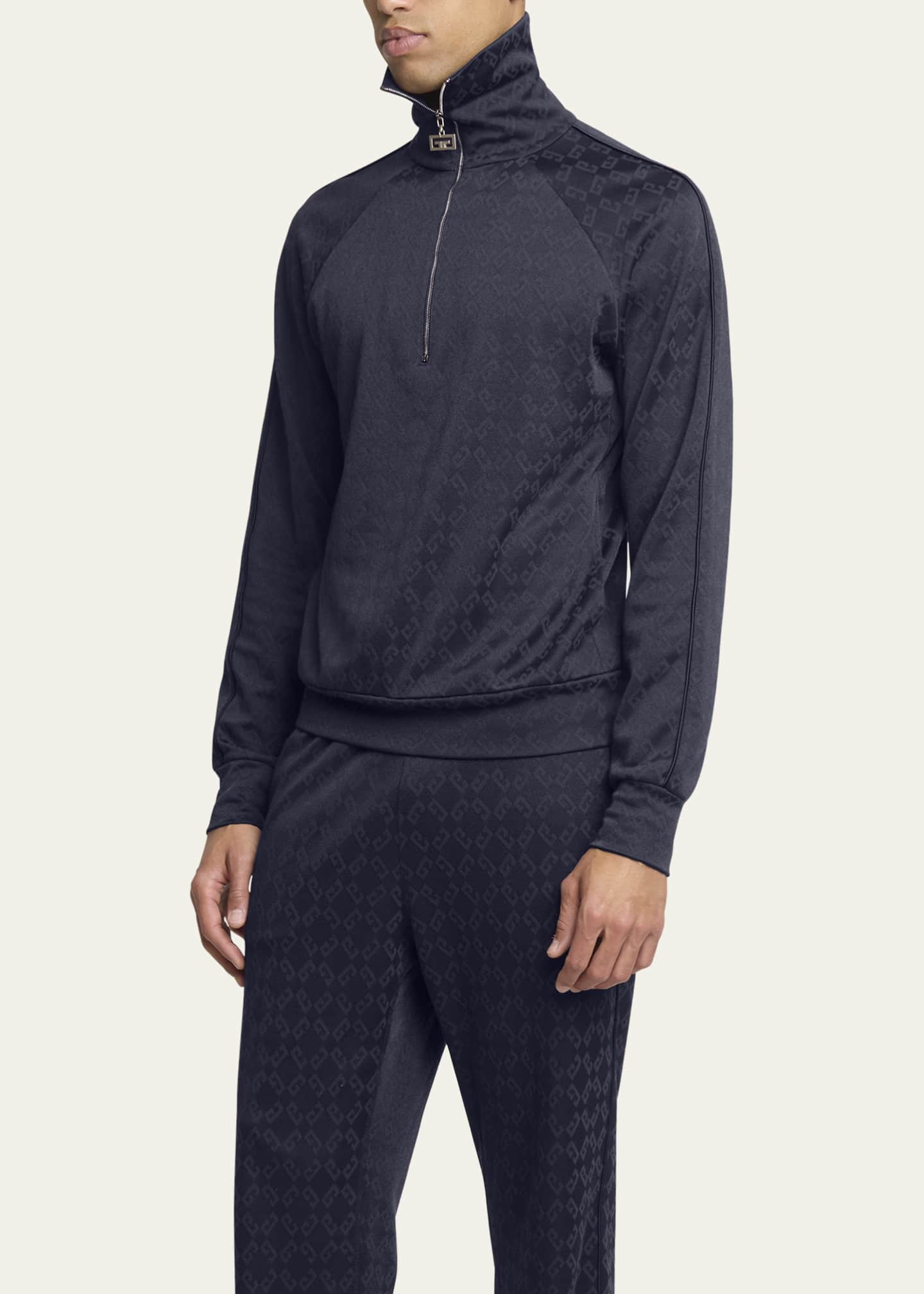 Givenchy Men's 2G Half-Zip Jersey Track Shirt Image 4 of 5