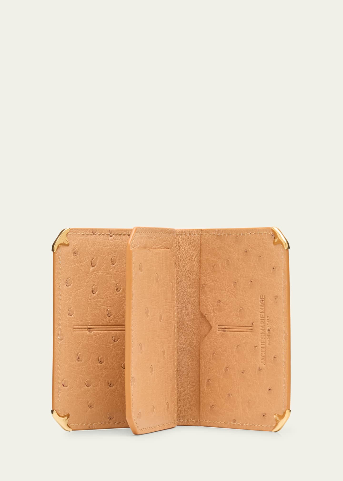 Jacques Marie Mage Men's Elston Ostrich Trifold Wallet