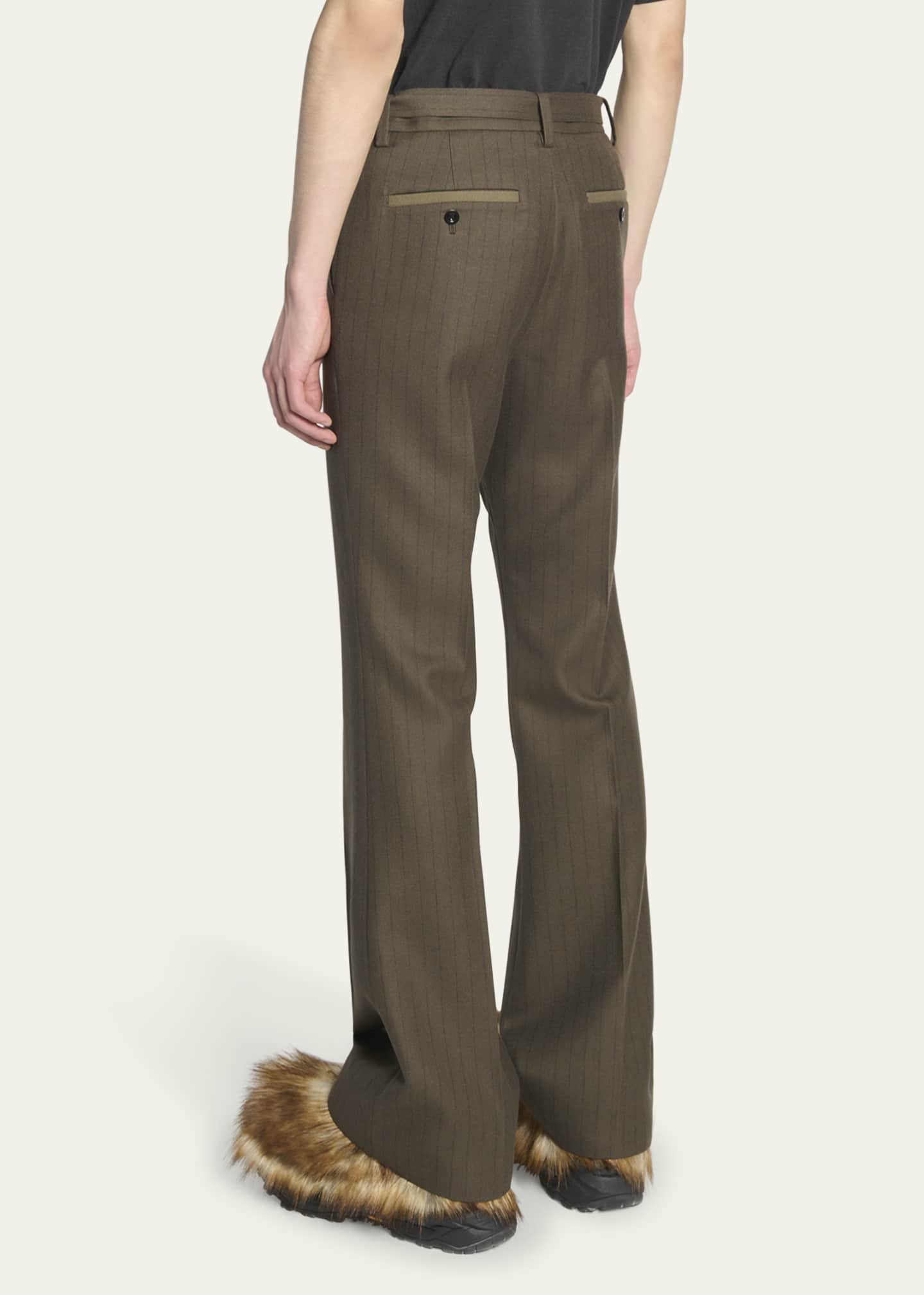 SACAI Men s Khaki Pinstripe Pants