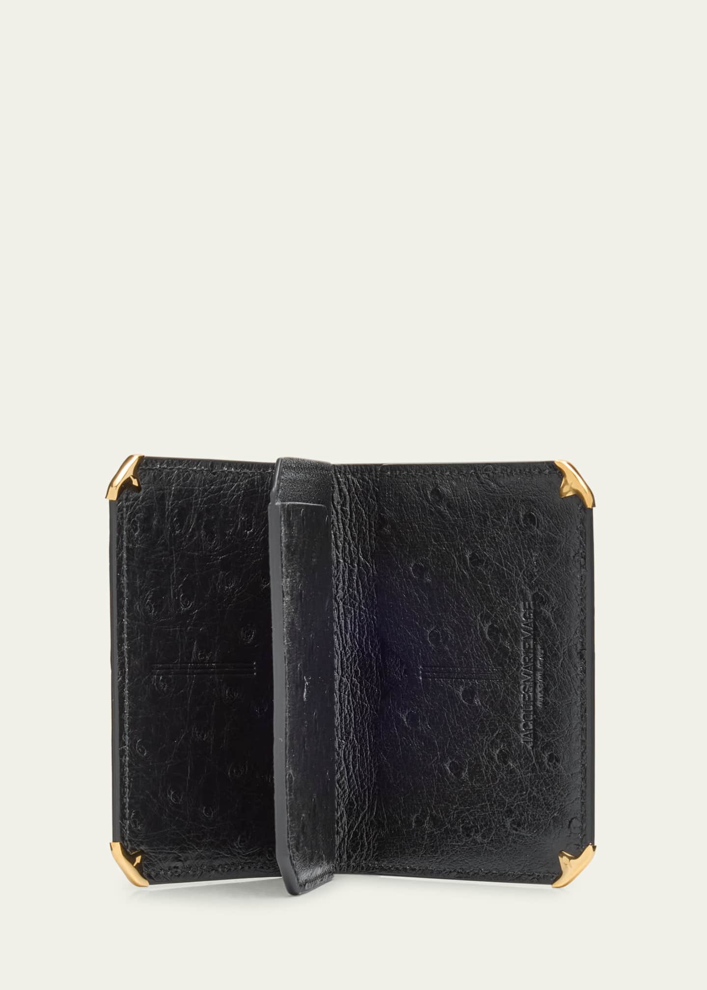 Jacques Marie Mage Men's Elston Ostrich Trifold Wallet Bergdorf Goodman