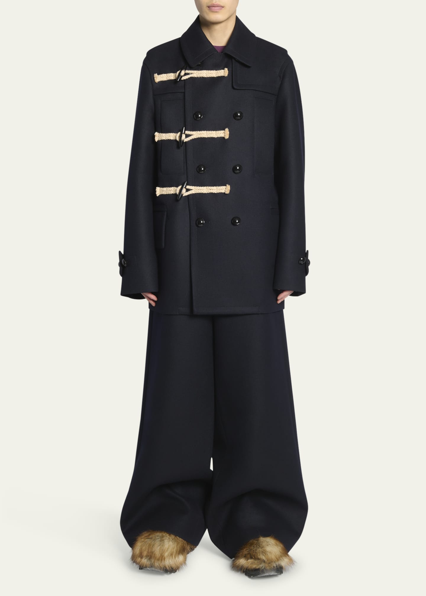 sacai 18AW docking ぼろ Melton Coat