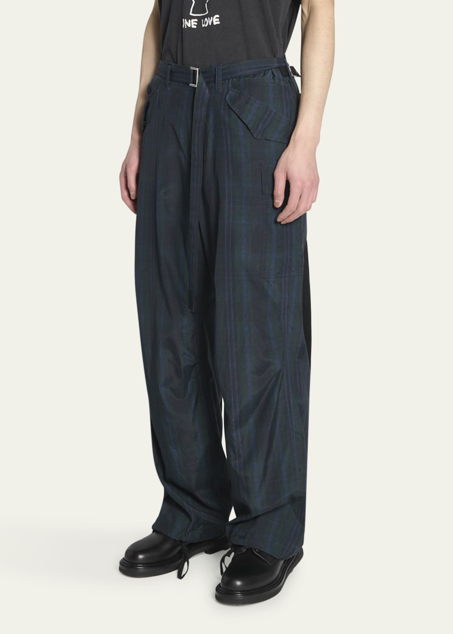 Men's plaid cargo pants cheap