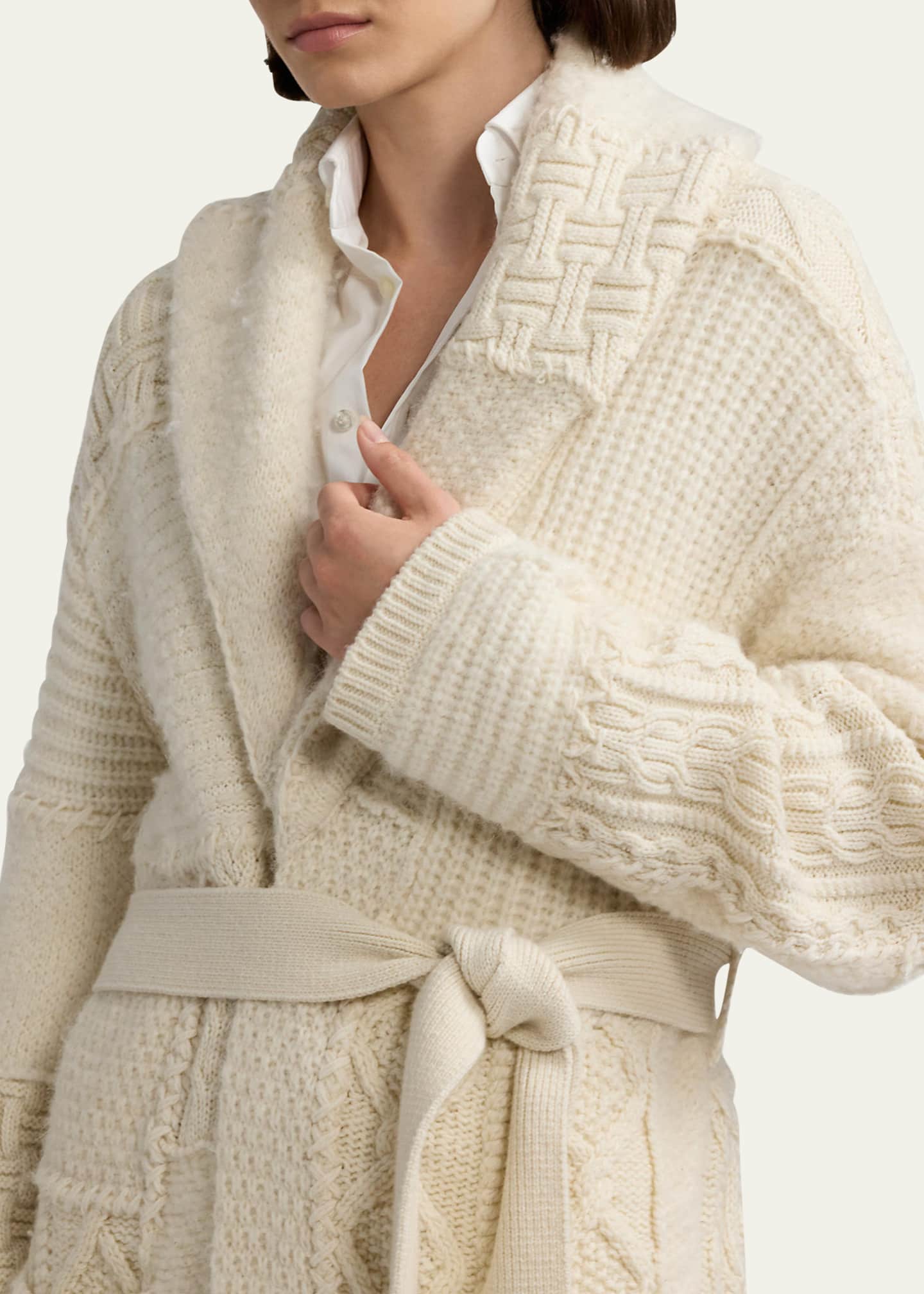Shawl collar belted cardigan hotsell