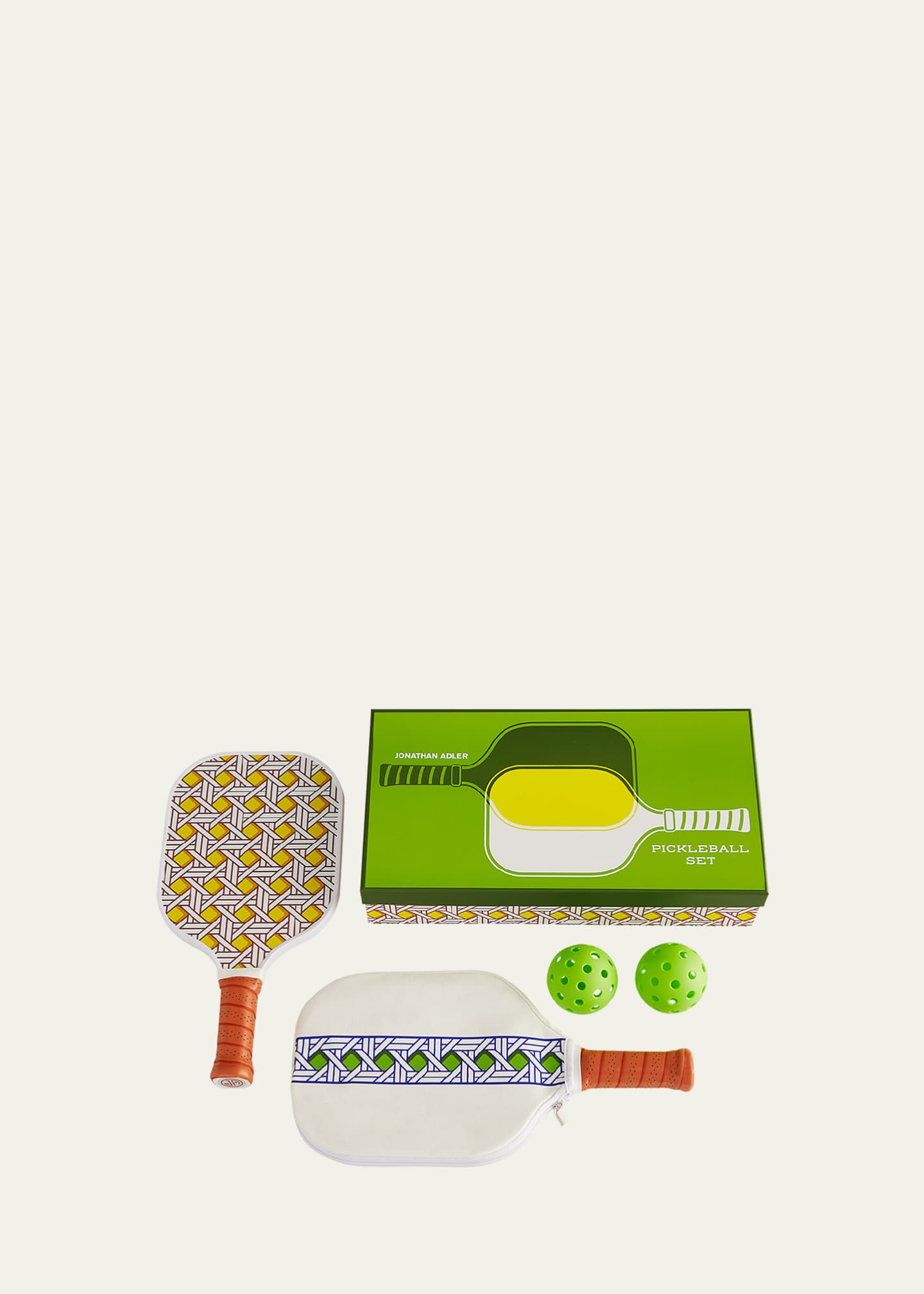 Jonathan Adler Basketweave Pickleball Set Image 1 of 2