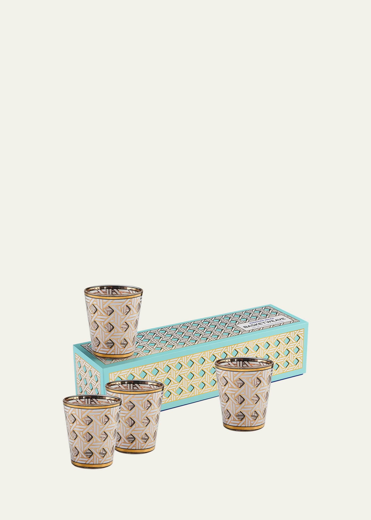 Jonathan Adler Basketweave Glassware, Set Of 4 Image 1 of 3