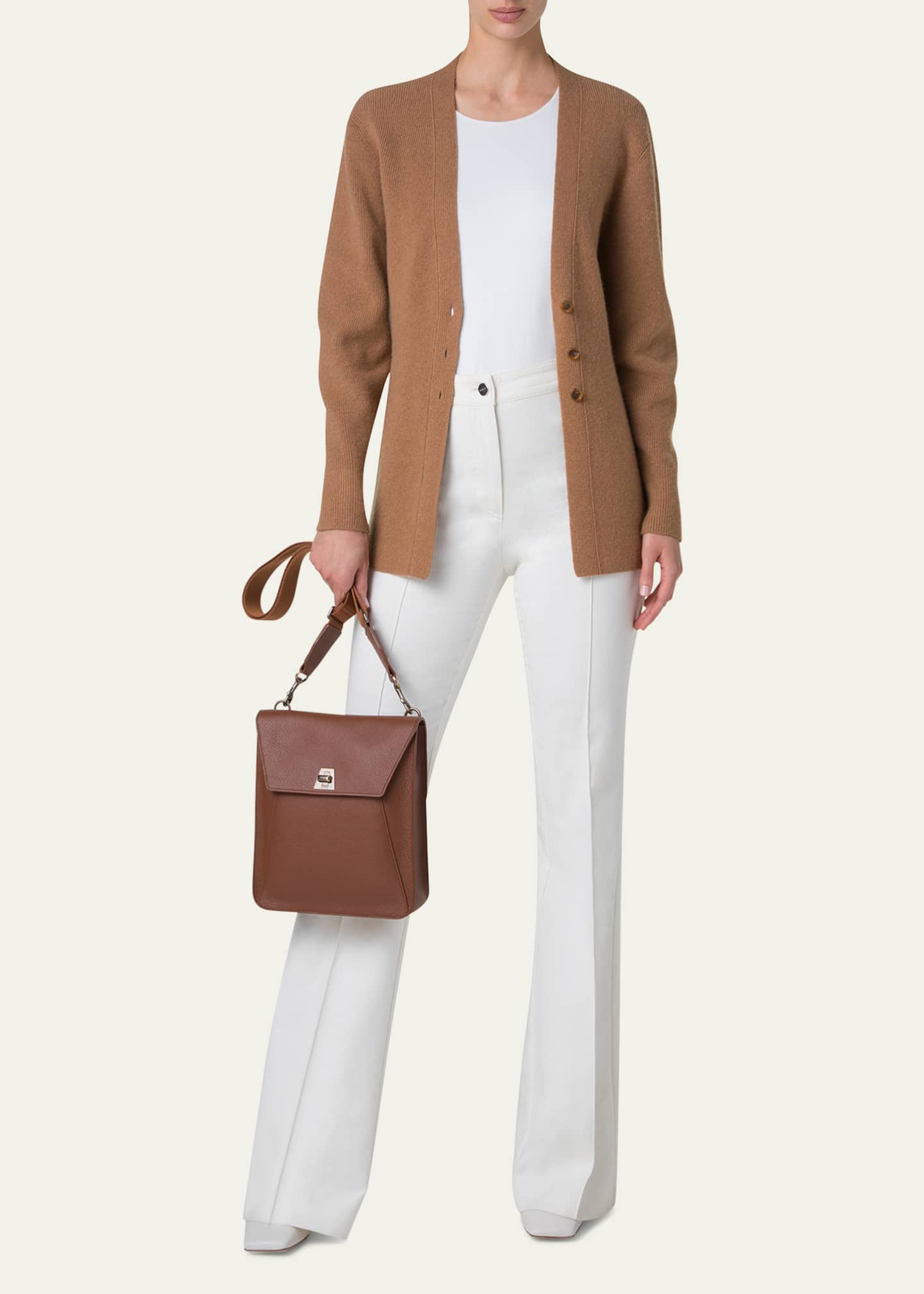 Akris Anouk Medium Calfskin Messenger Bag Image 4 of 4