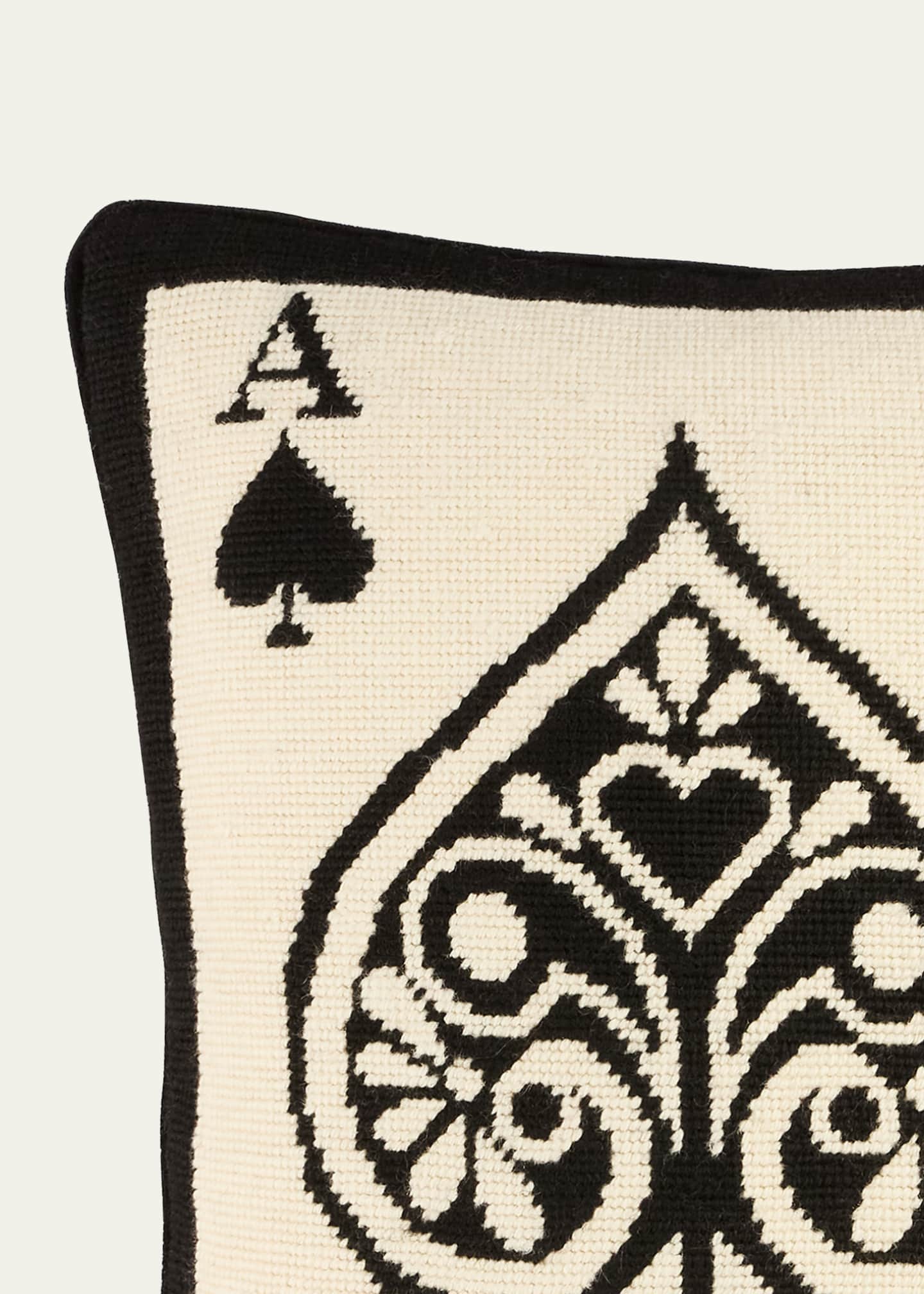 Dealers Choice Ace of Spades Needlepoint Pillow, 12" x 16"