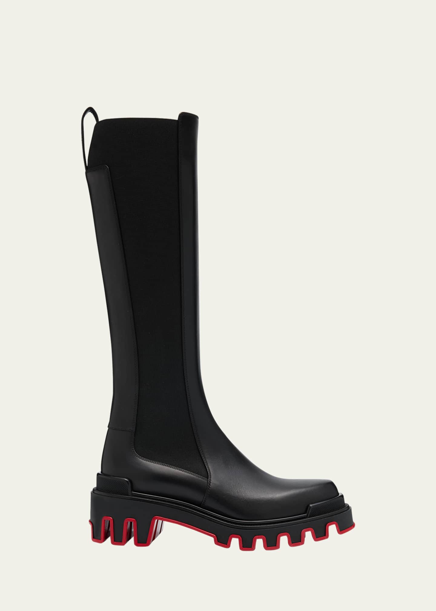 Christian Louboutin Dune Leather Red Sole Knee Boots Image 1 of 4