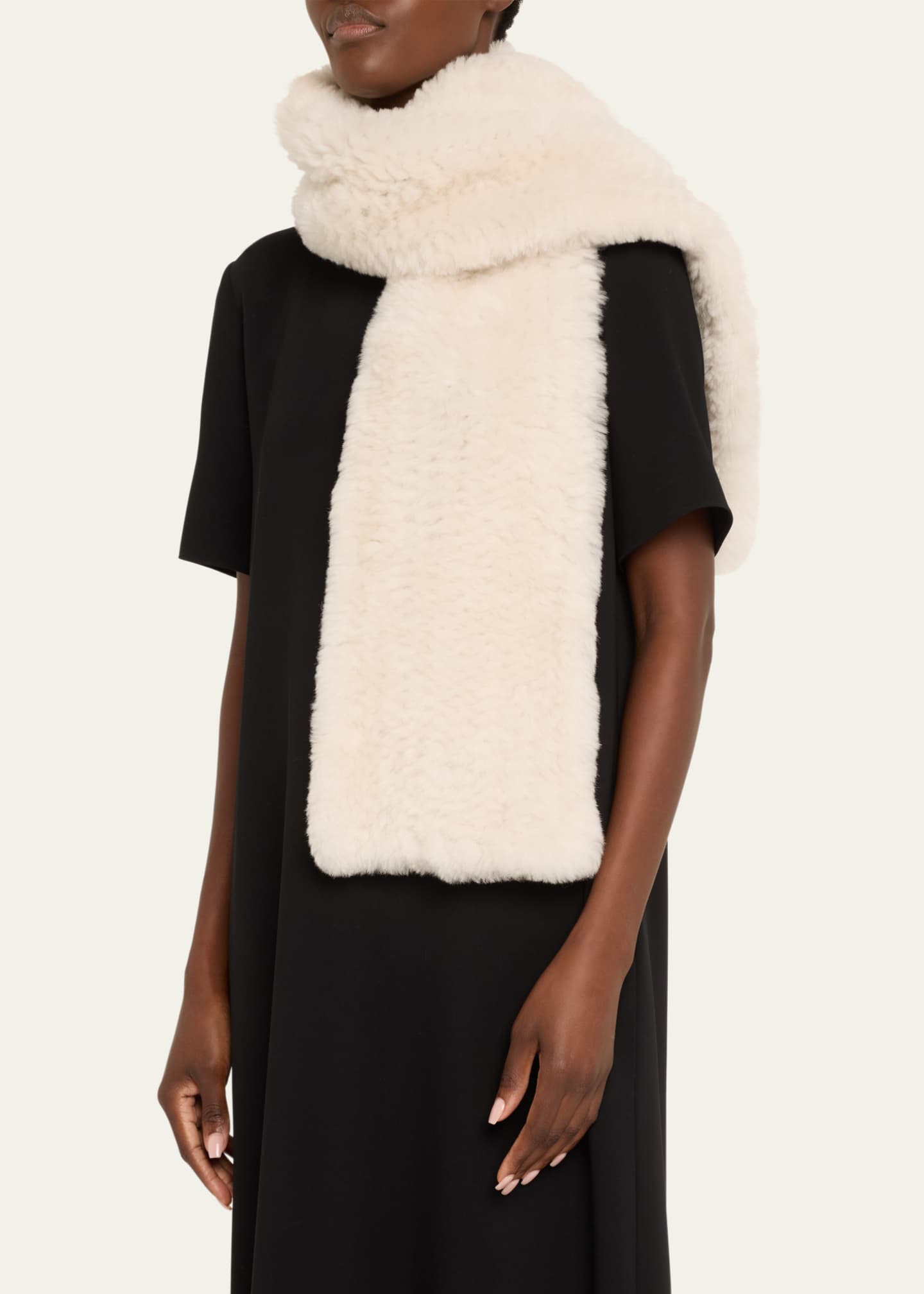 Yves Salomon Sheep Shearling Scarf Image 3 of 3