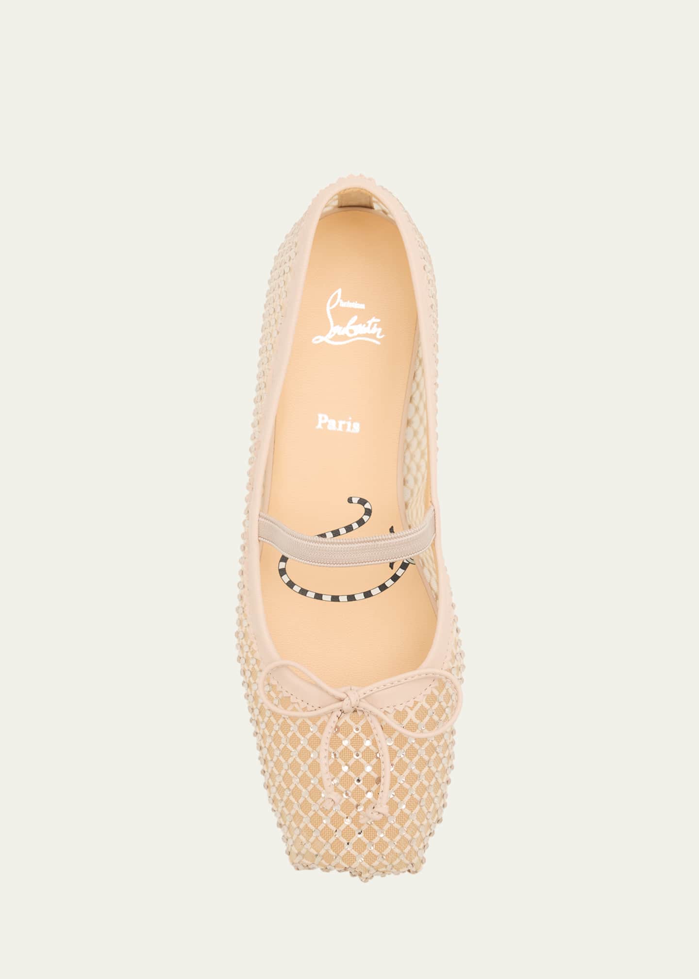 Christian Louboutin Girl's Baballet Strass Nappa Leather Ballerina Flats, Toddler/Kid Image 4 of 5