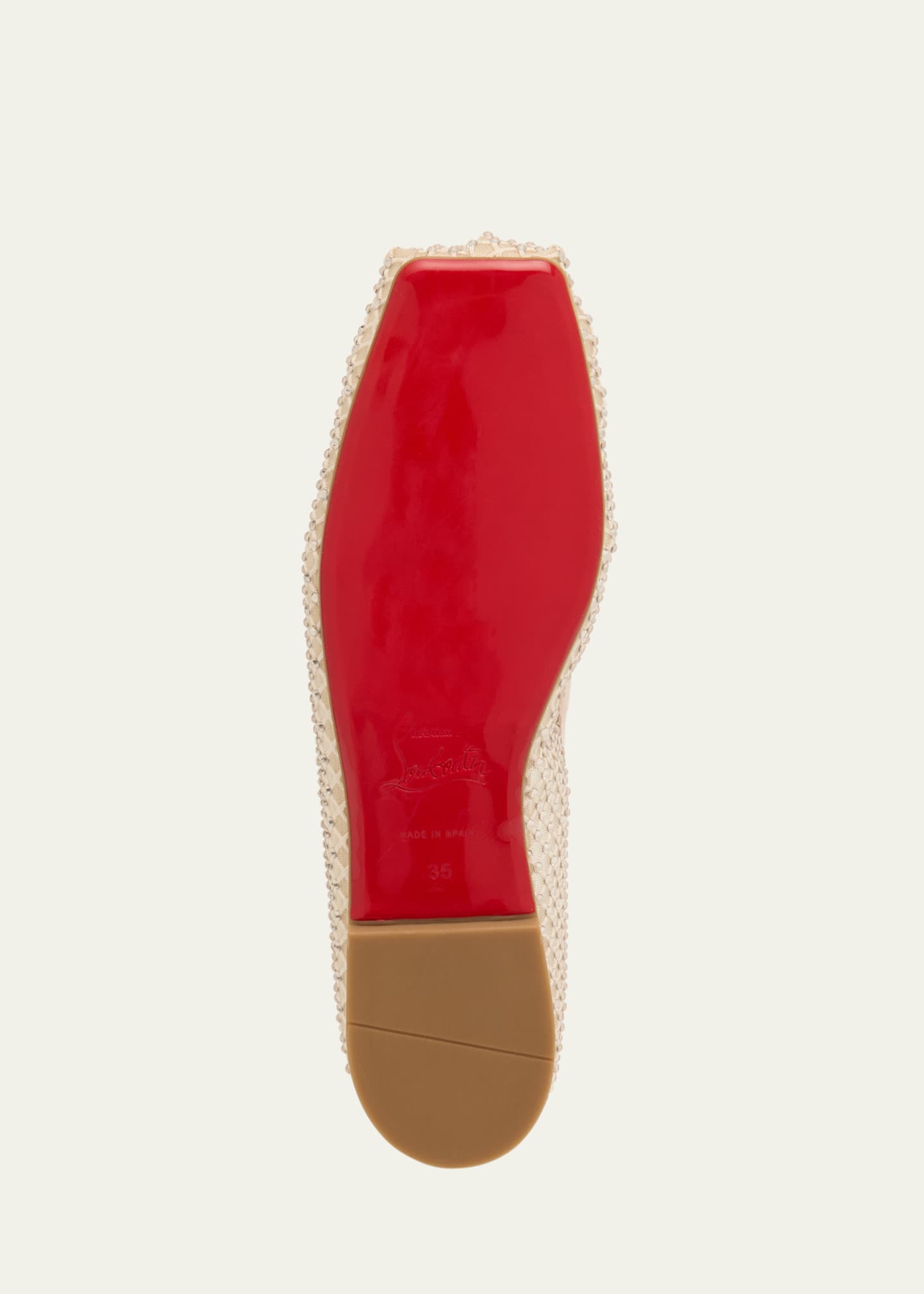 Christian Louboutin Girl's Baballet Strass Nappa Leather Ballerina Flats, Toddler/Kid Image 5 of 5