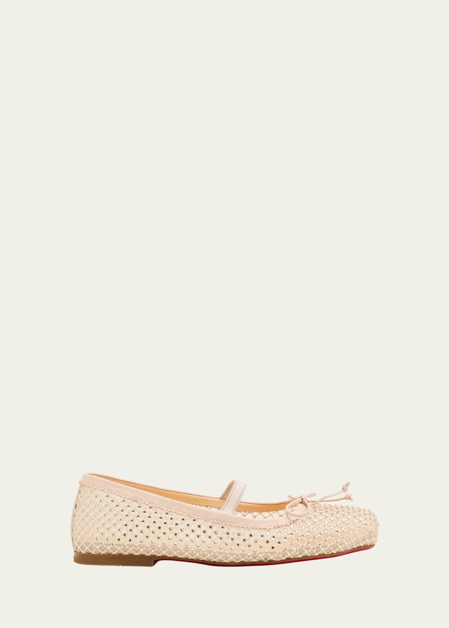 Christian Louboutin Girl's Baballet Strass Nappa Leather Ballerina Flats, Toddler/Kid Image 1 of 5