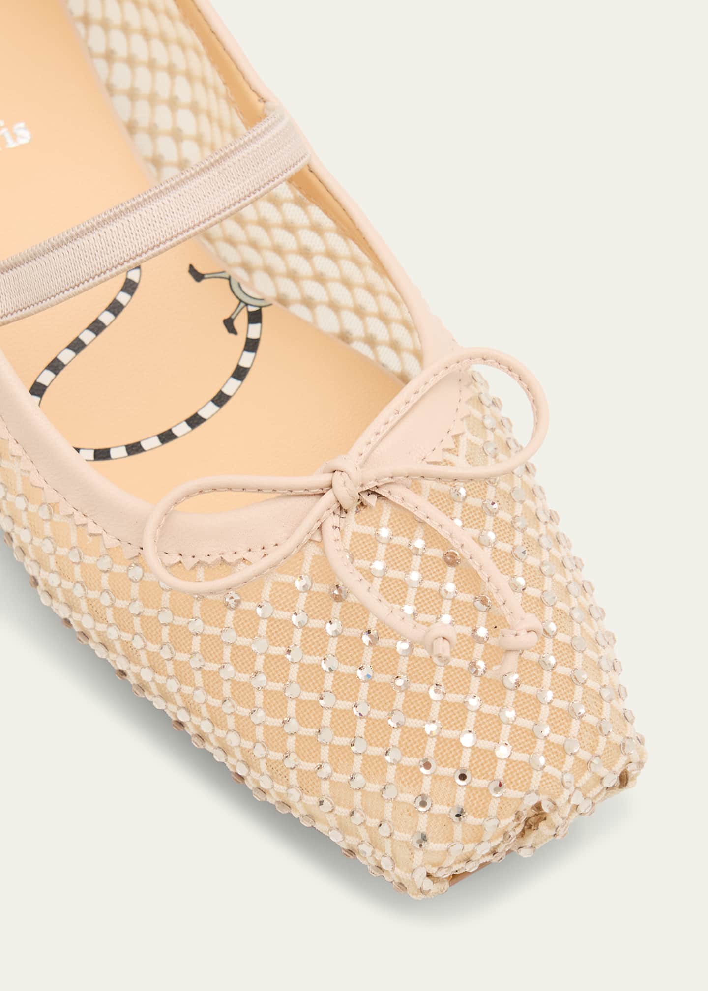 Christian Louboutin Girl's Baballet Strass Nappa Leather Ballerina Flats, Toddler/Kid Image 3 of 5