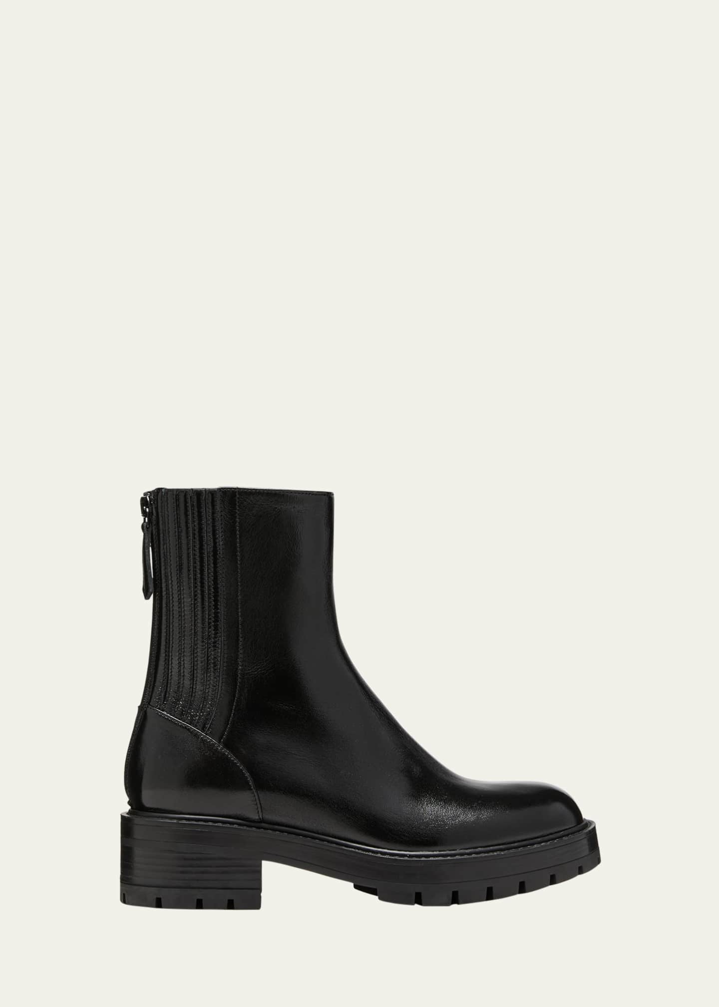 Aquazzura Saint Leather Zip Moto Booties Image 1 of 3