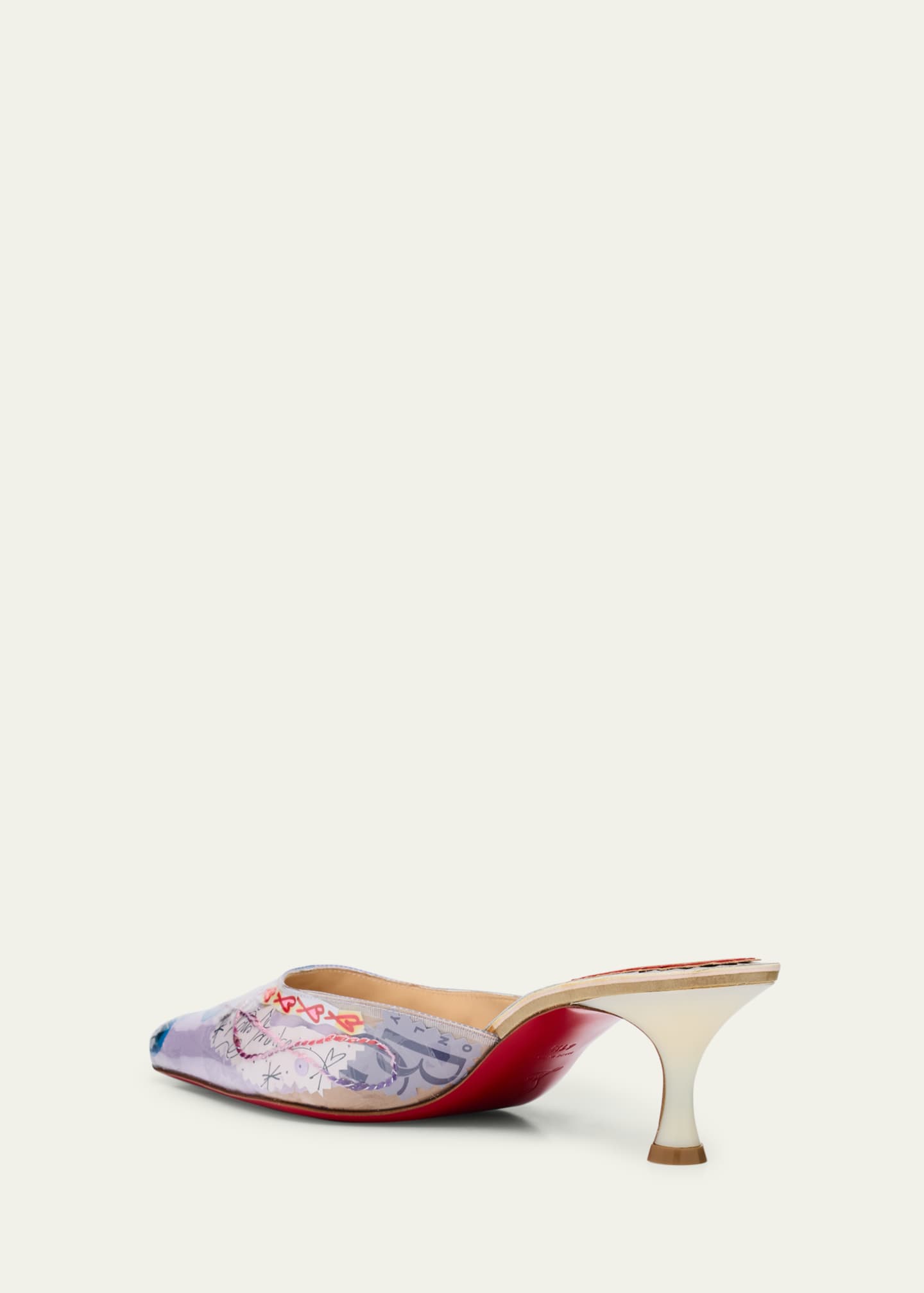 Christian Louboutin Arte Povera Trash Suede Red Sole Mules Image 4 of 5