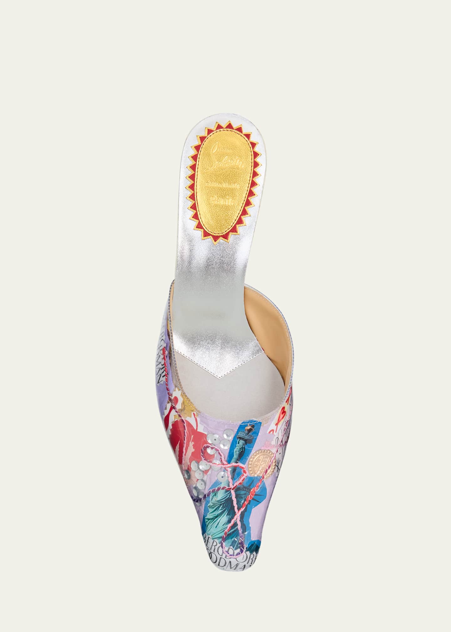 Christian Louboutin Arte Povera Trash Suede Red Sole Mules Image 5 of 5