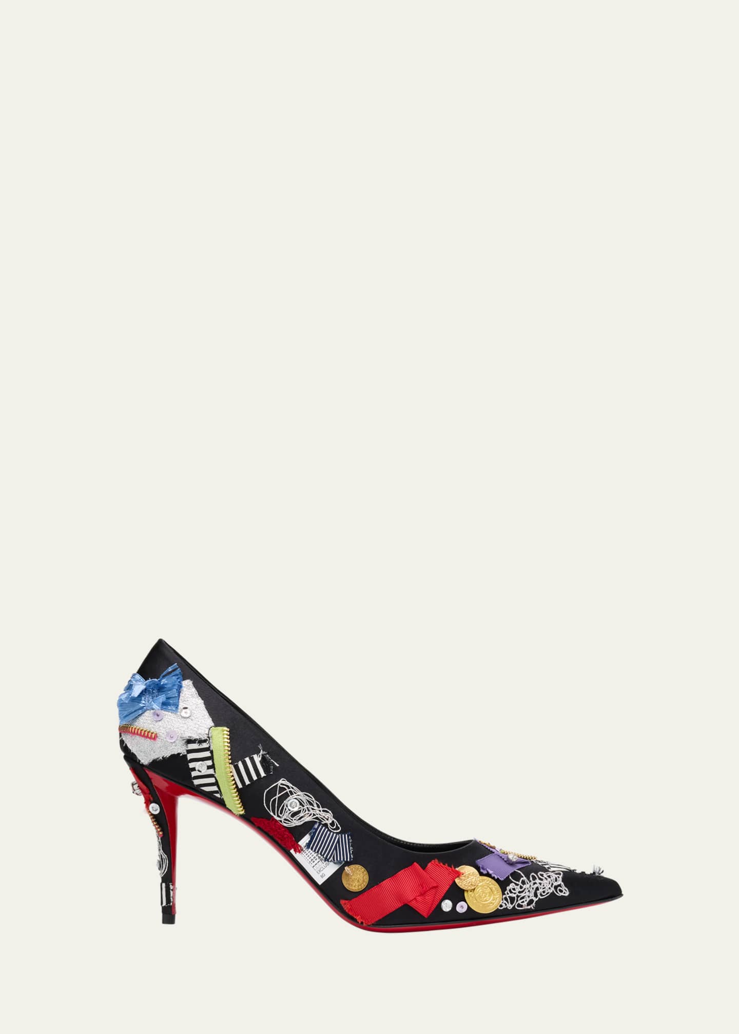 Christian Louboutin Apostropha Trash Leather Red Sole Pumps Bergdorf Goodman