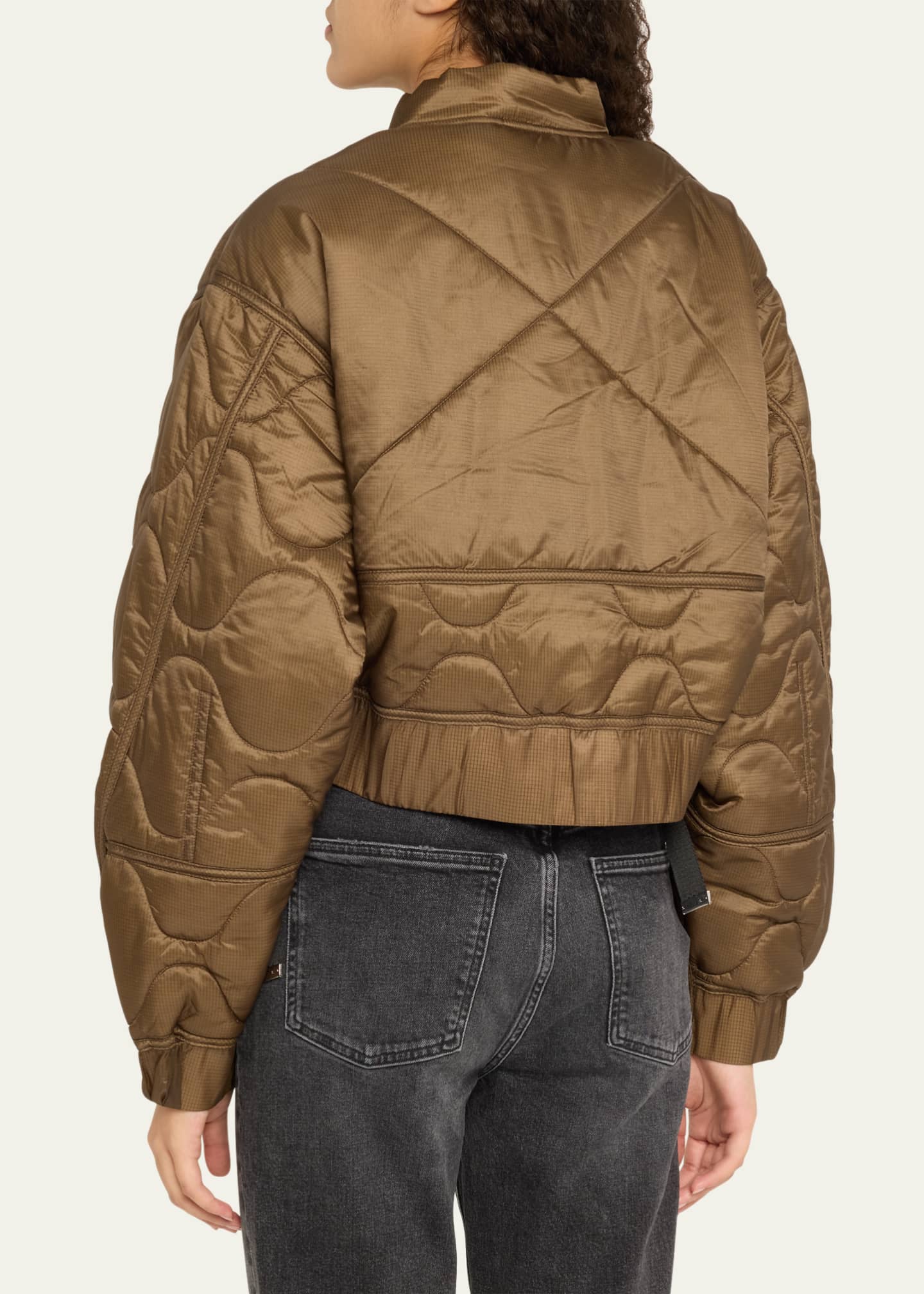 AGOLDE x Shoreditch Ski Club Iona Quilted Bomber Jacket Image 3 of 5