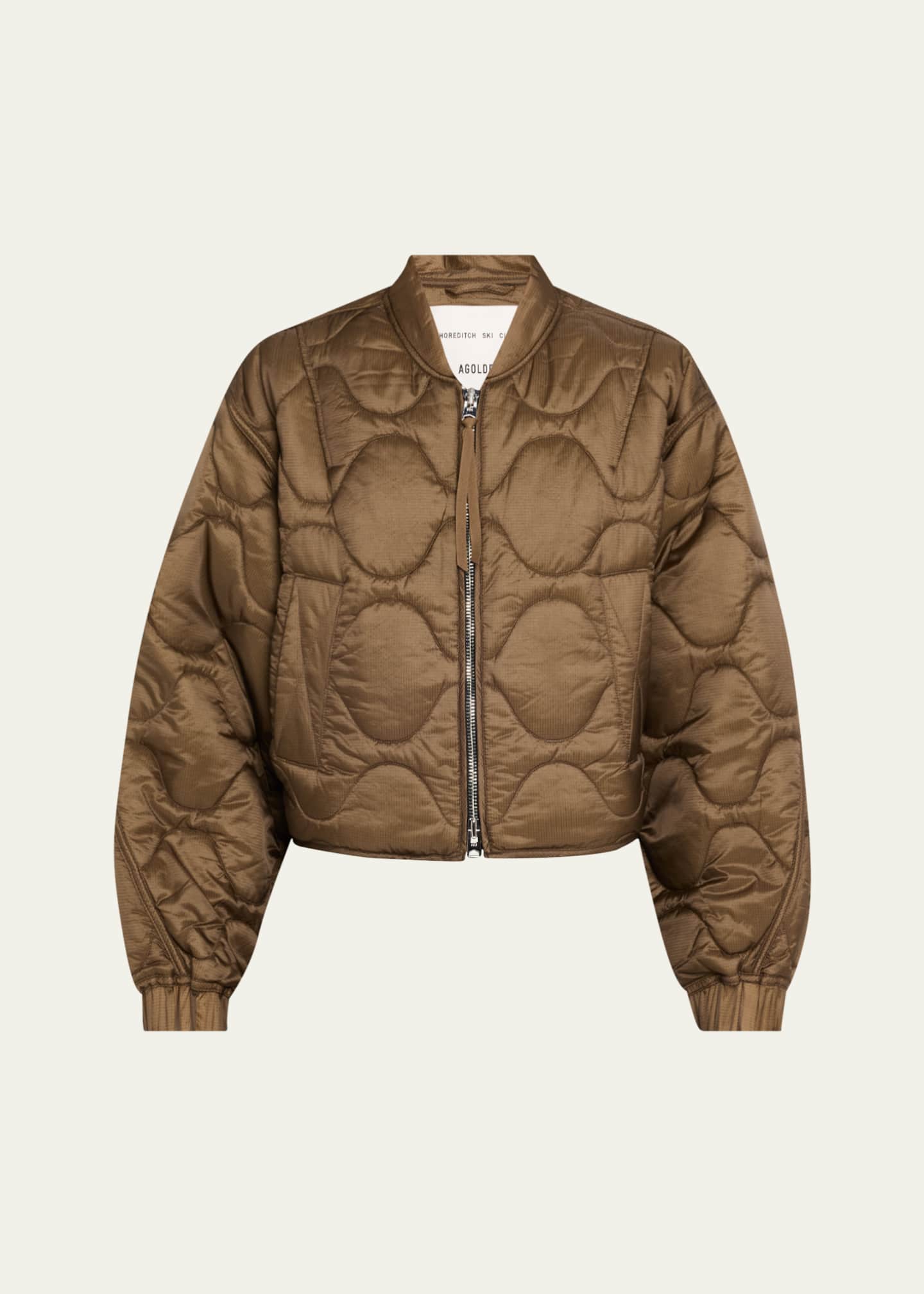 AGOLDE x Shoreditch Ski Club Iona Quilted Bomber Jacket Image 1 of 5