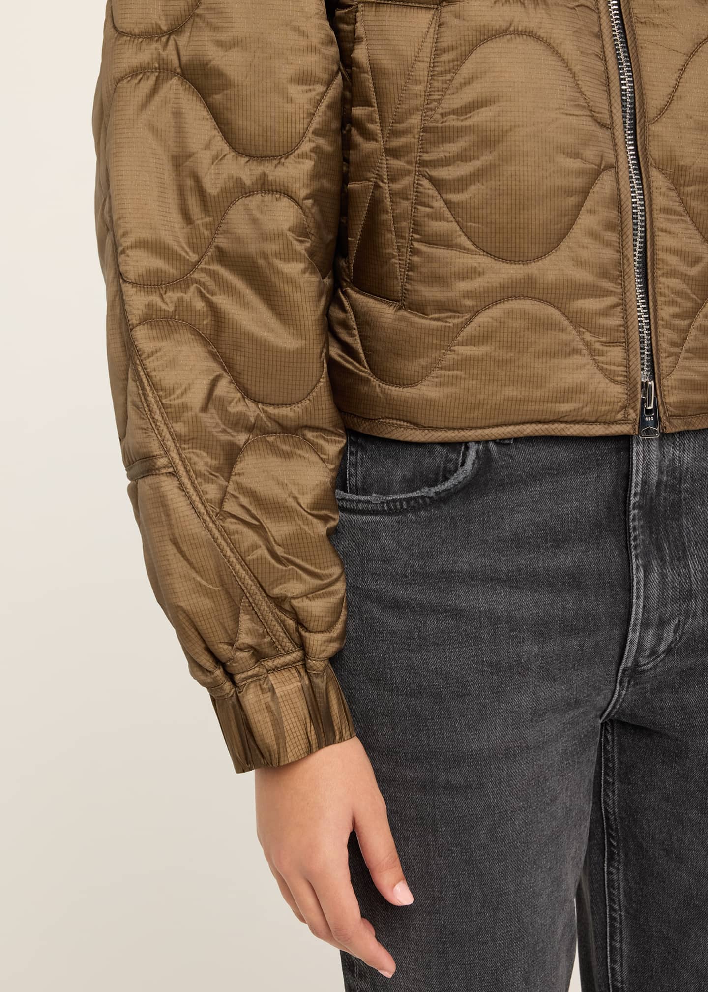 AGOLDE x Shoreditch Ski Club Iona Quilted Bomber Jacket Image 5 of 5