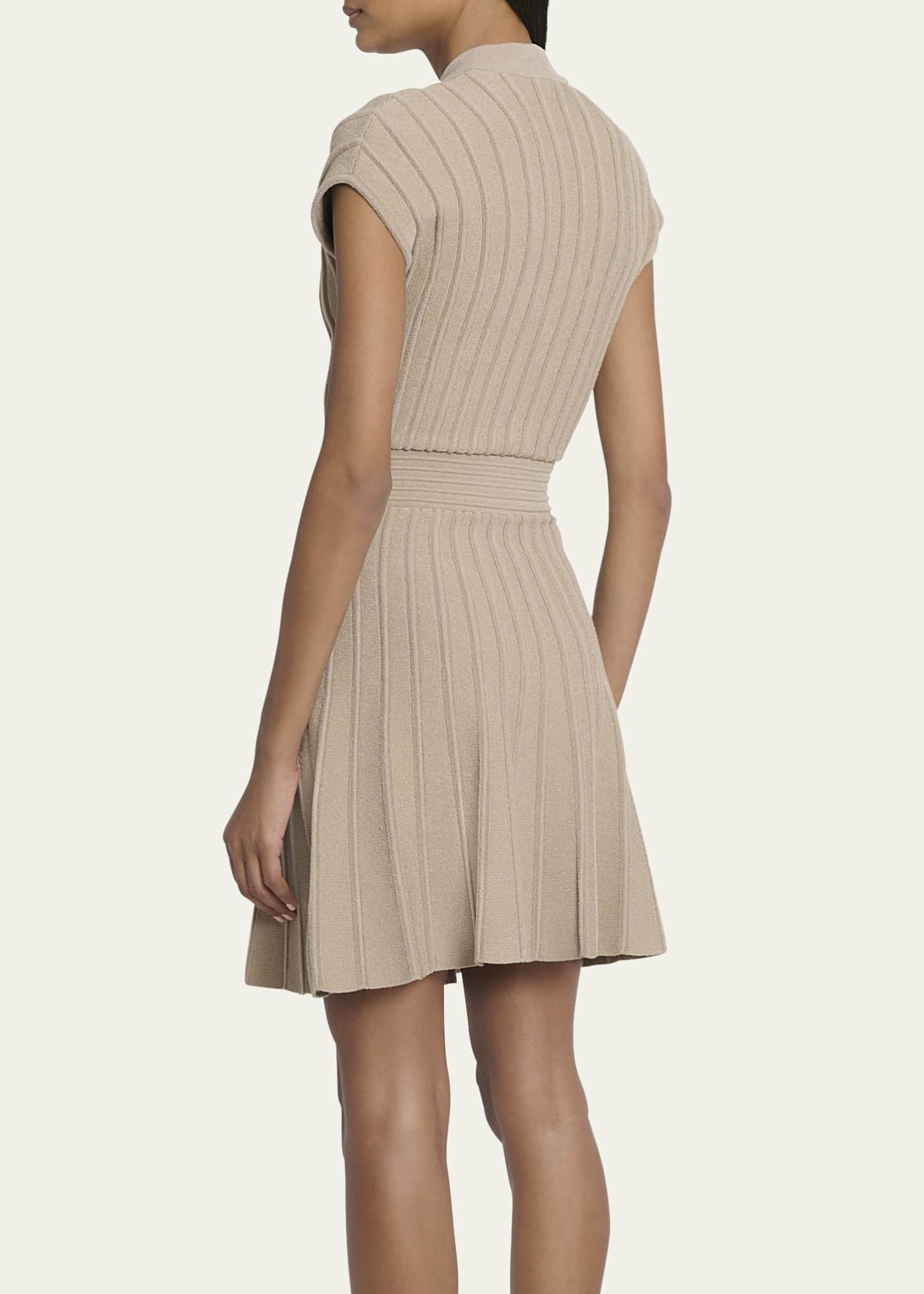 balmain v neck tie waist panelled crepe gown