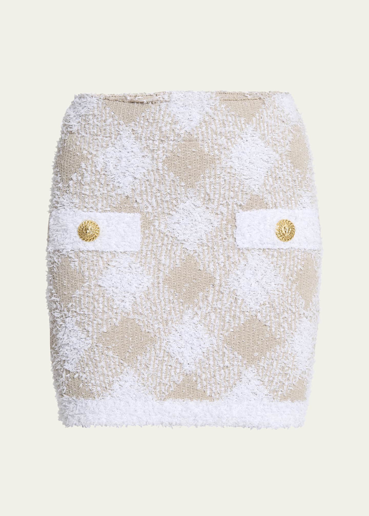 Balmain Vichy Check Tweed Mini Skirt Image 1 of 5