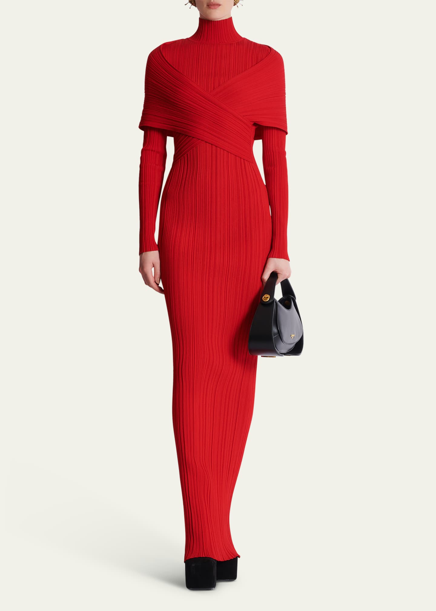 Turtleneck bodycon maxi dress top