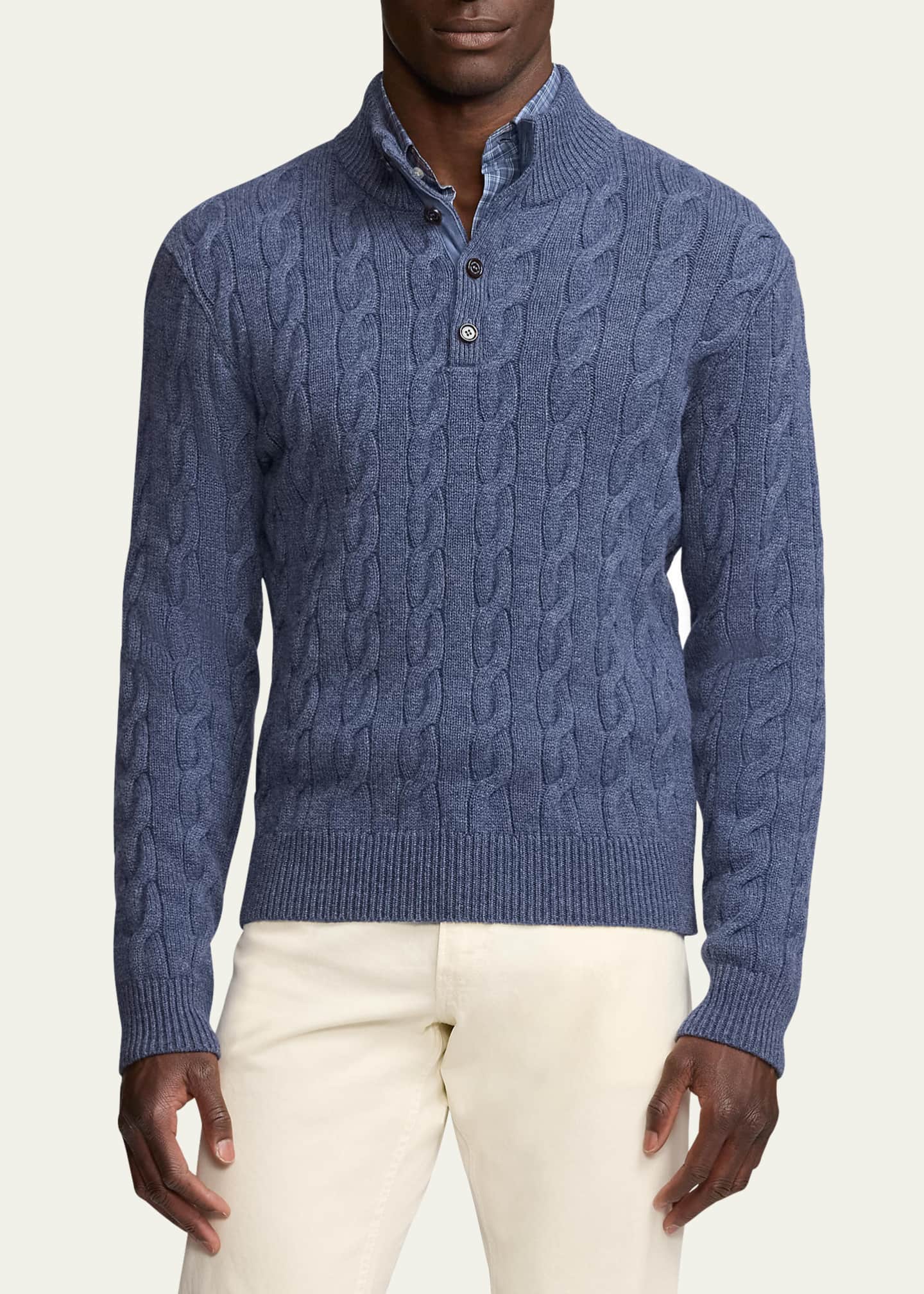 Ralph Lauren Men s Cashmere Cable Knit Sweater Bergdorf Goodman