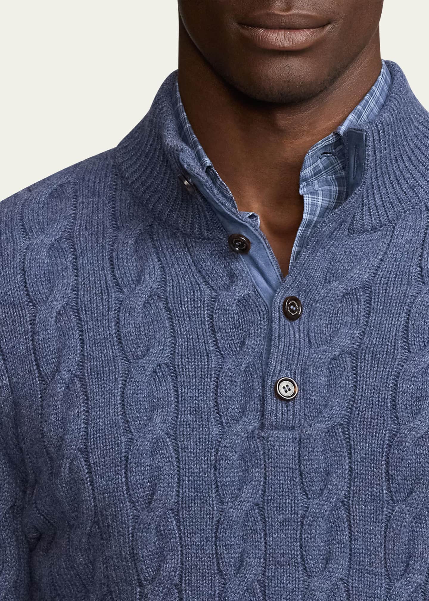 Ralph Lauren Men s Cashmere Cable Knit Sweater Bergdorf Goodman