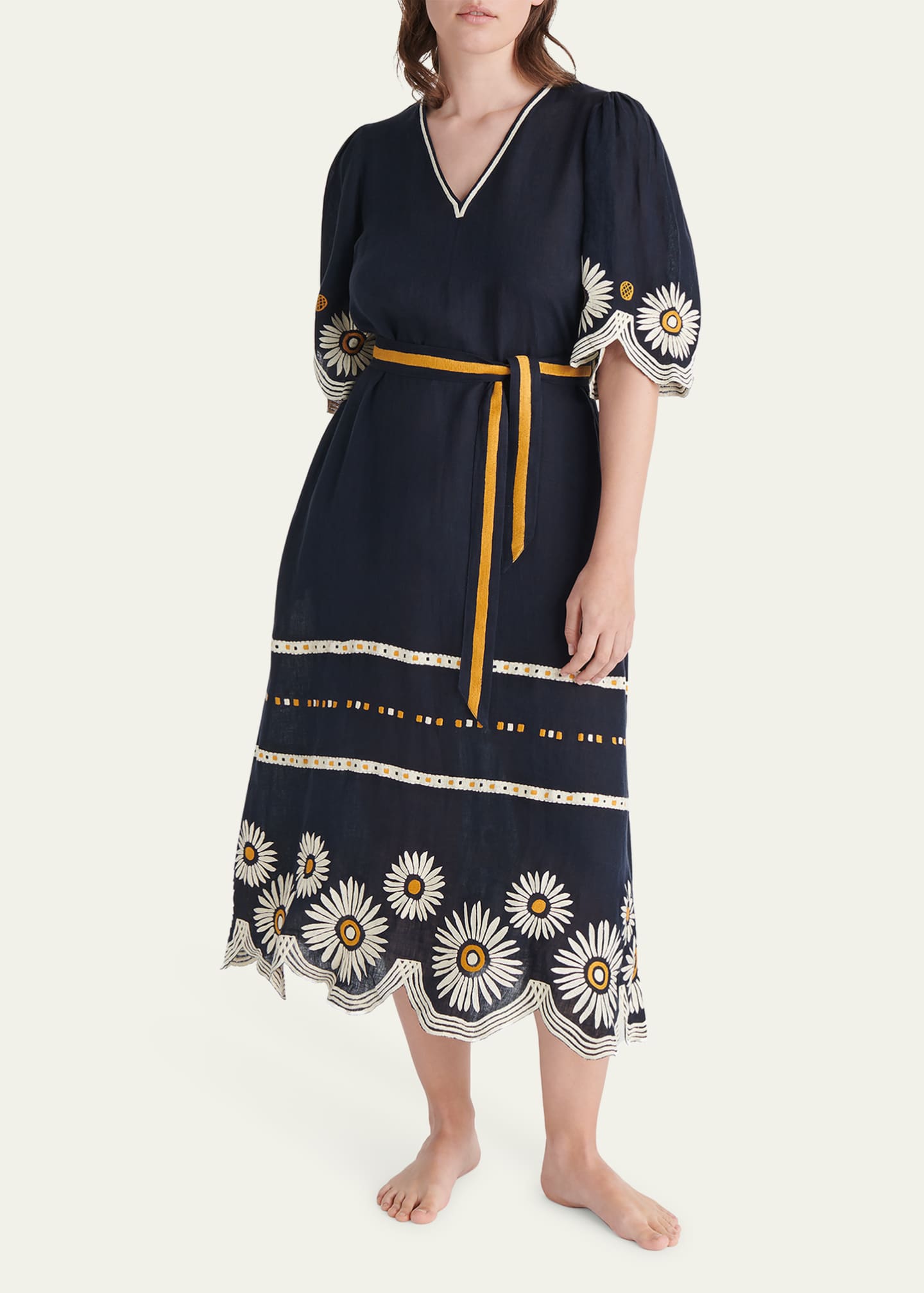 Eres Hortense Embroidered Midi Dress Image 2 of 4