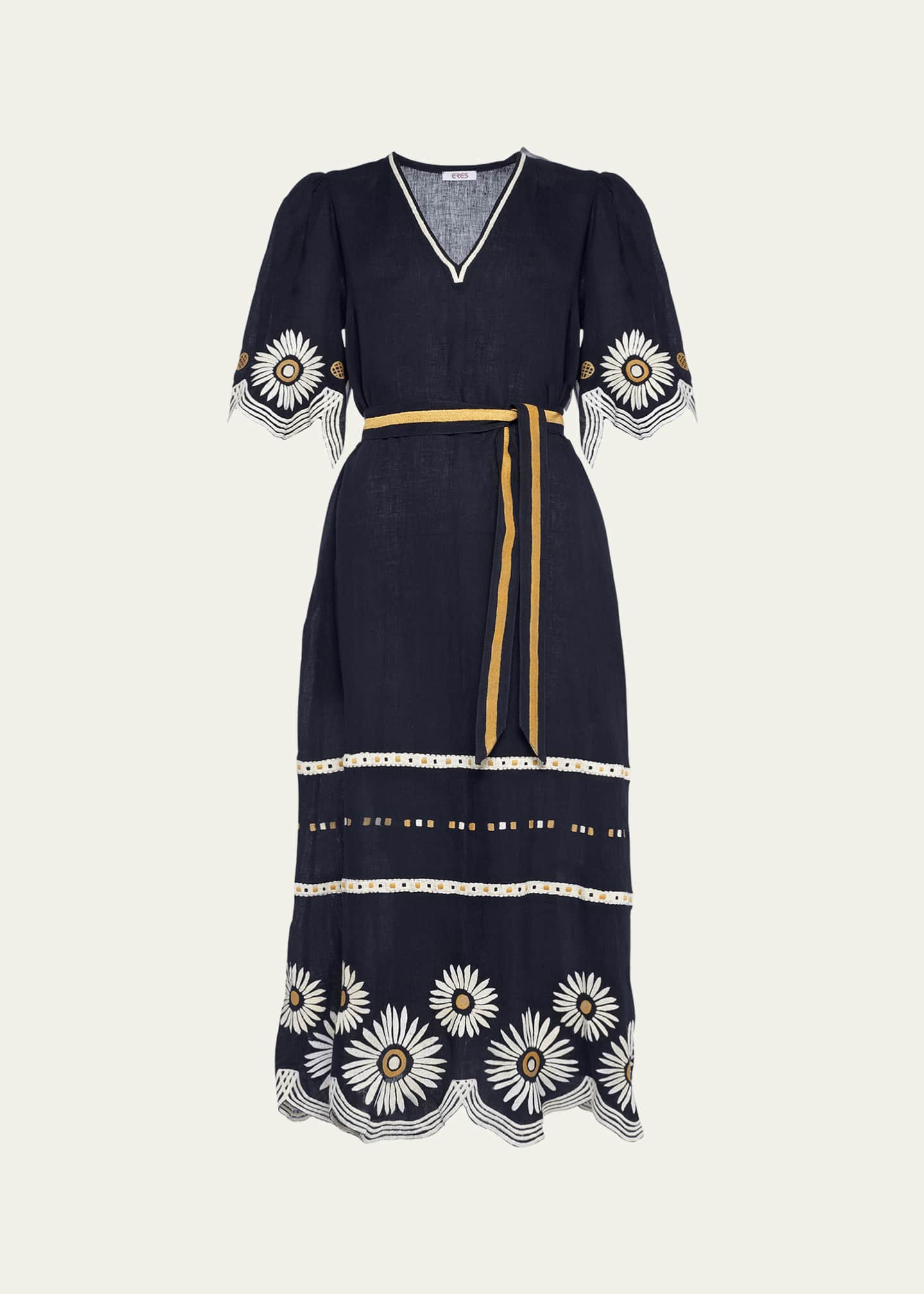 Eres Hortense Embroidered Midi Dress Image 1 of 4