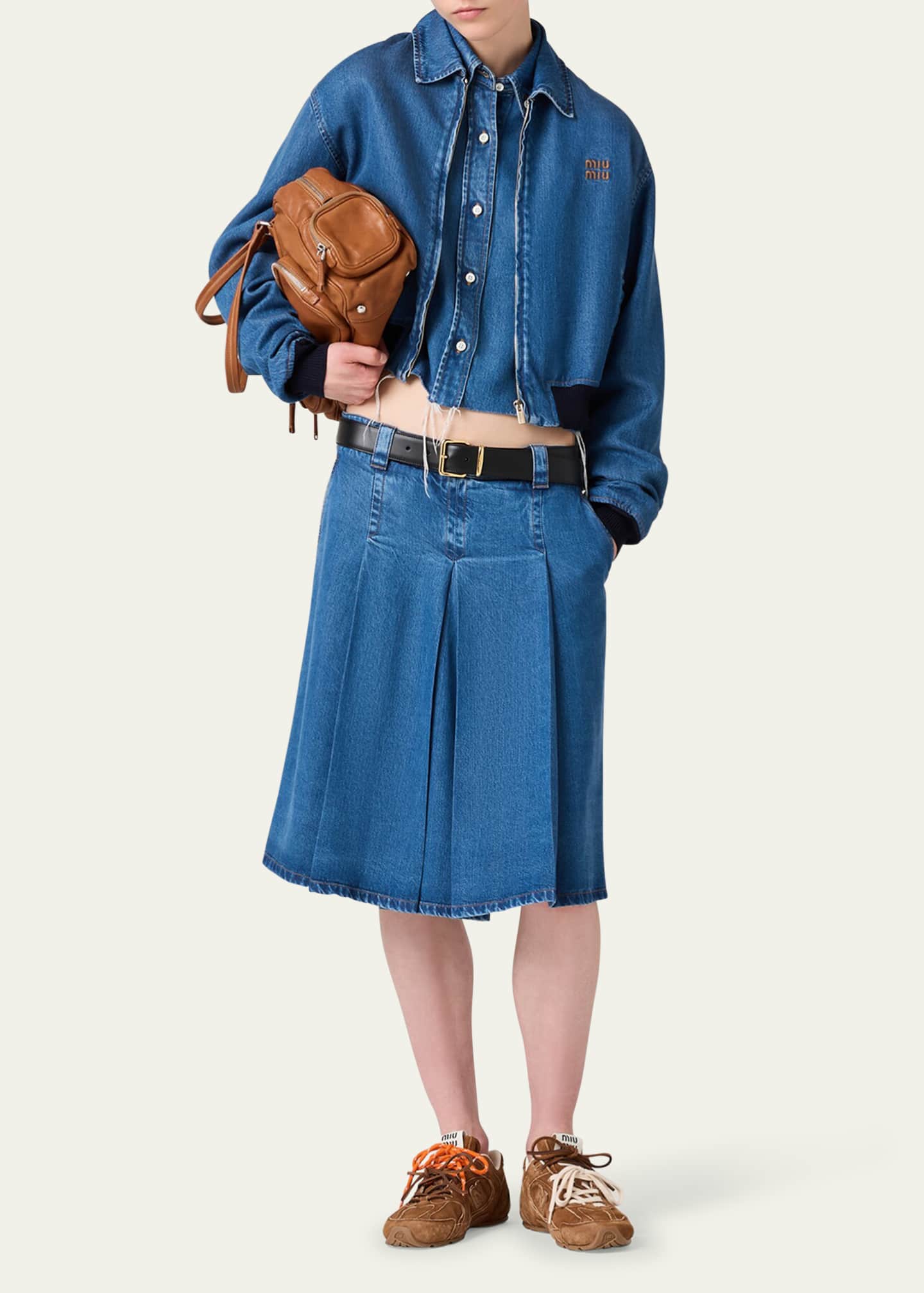 Miu Miu Cropped Denim Jacket - Bergdorf Goodman