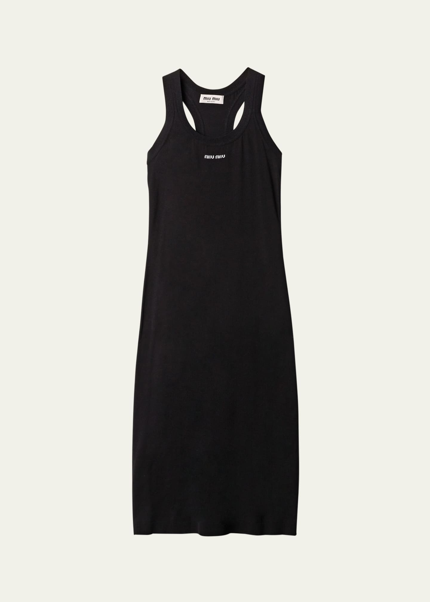 Miu Miu Intarsia Logo Tank Top Midi Dress Image 1 of 3