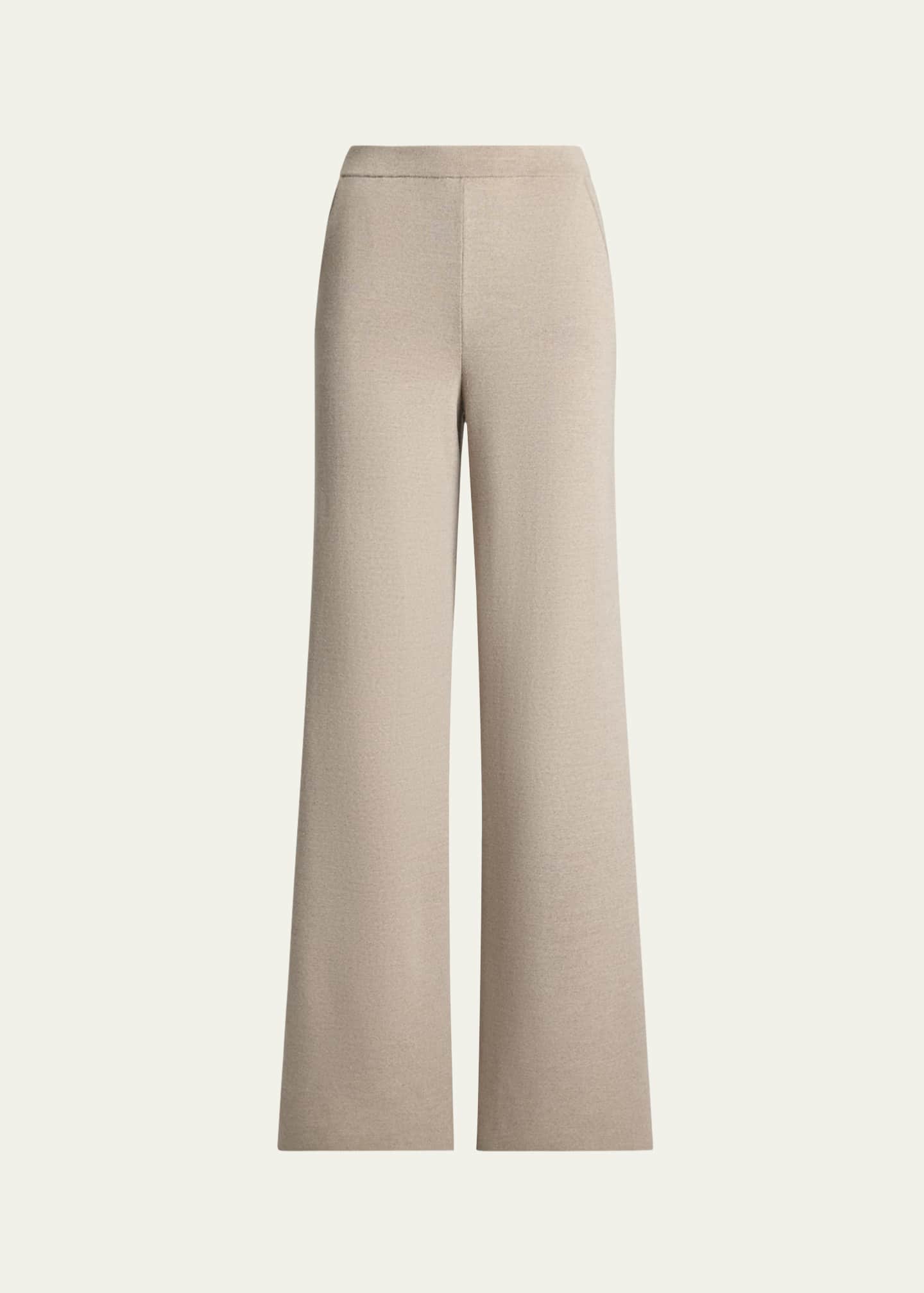 Ralph Lauren Collection Merino Knit Wide Leg Sleek Athletic Pants