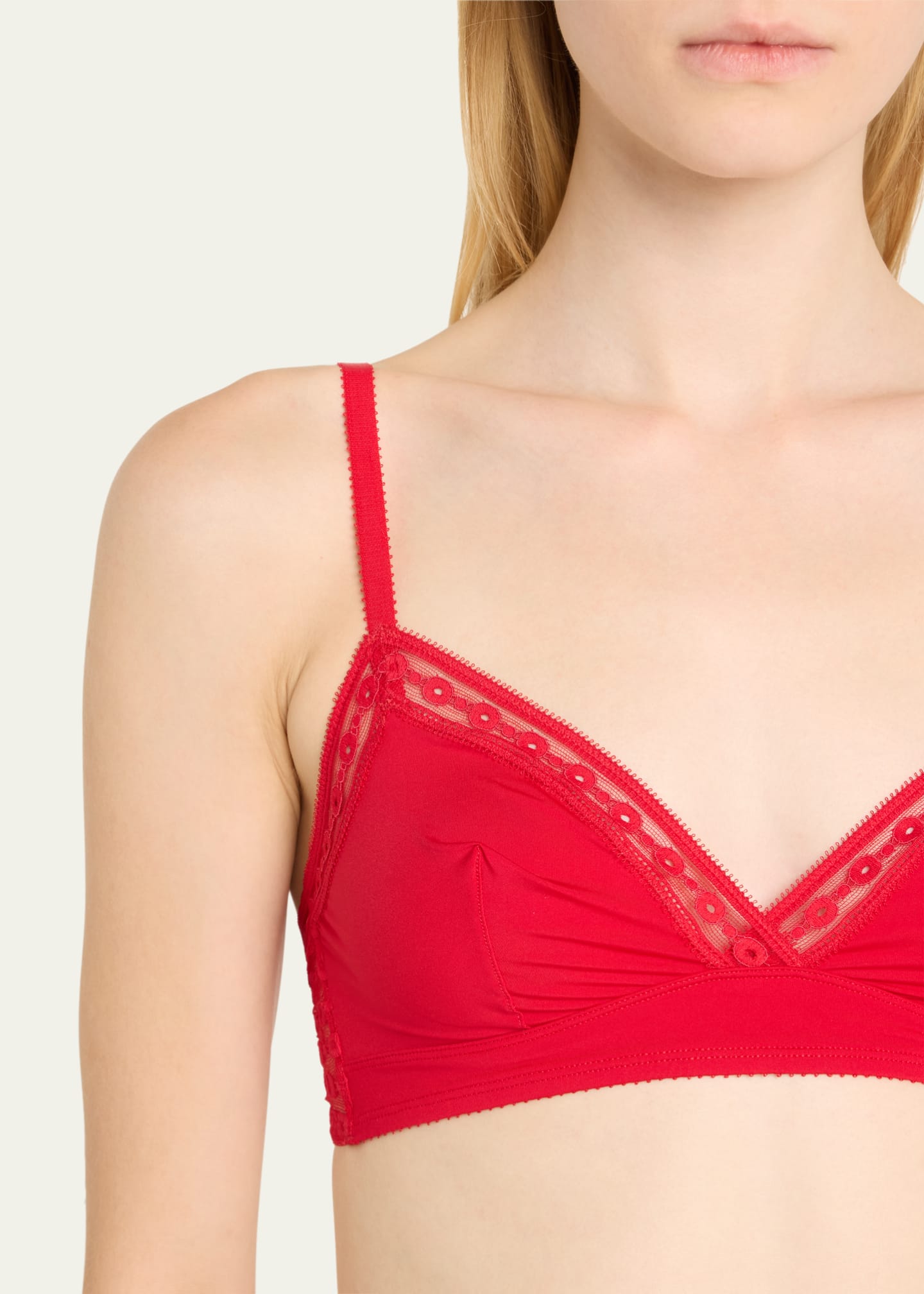 Eres Rituel Lace & Jersey Triangle Bralette Image 4 of 4