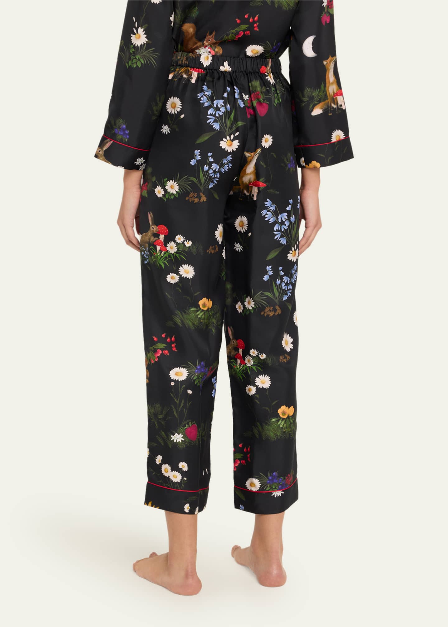 Eres Poete Cropped Silk Twill Lounge Pants Image 3 of 5