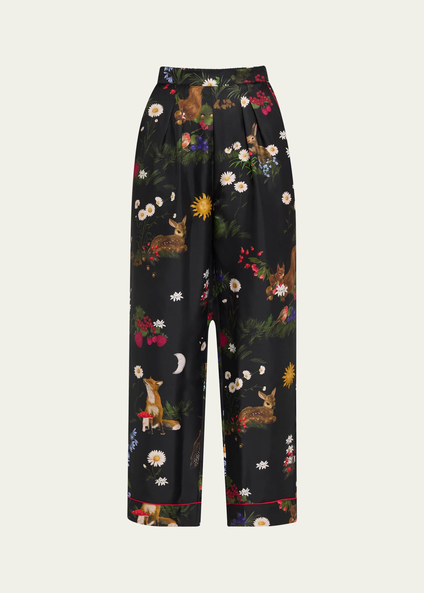 Eres Poete Cropped Silk Twill Lounge Pants Image 1 of 5