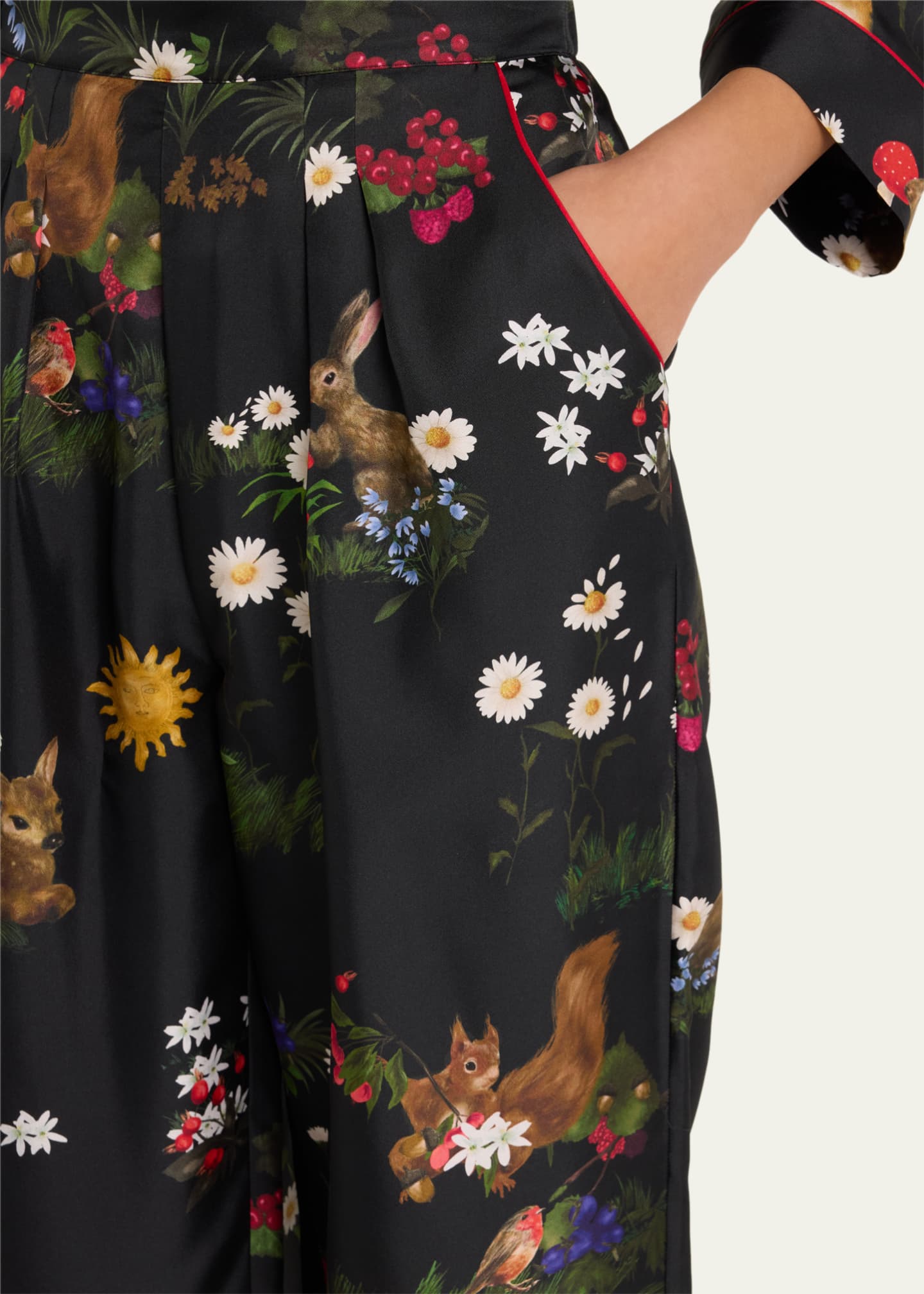 Eres Poete Cropped Silk Twill Lounge Pants Image 5 of 5