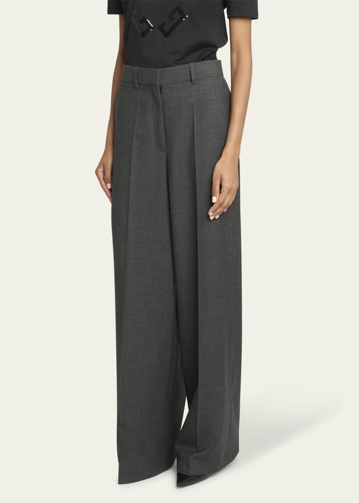 Givenchy Tailored Straight-Leg Wool Trousers Image 4 of 5