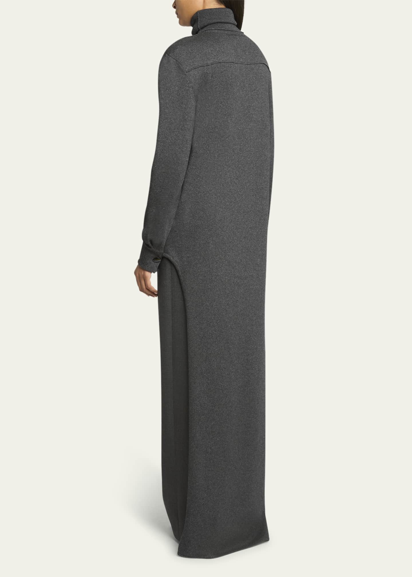 Givenchy Turtleneck Long-Back Wool-Cashmere Sweater Image 3 of 5