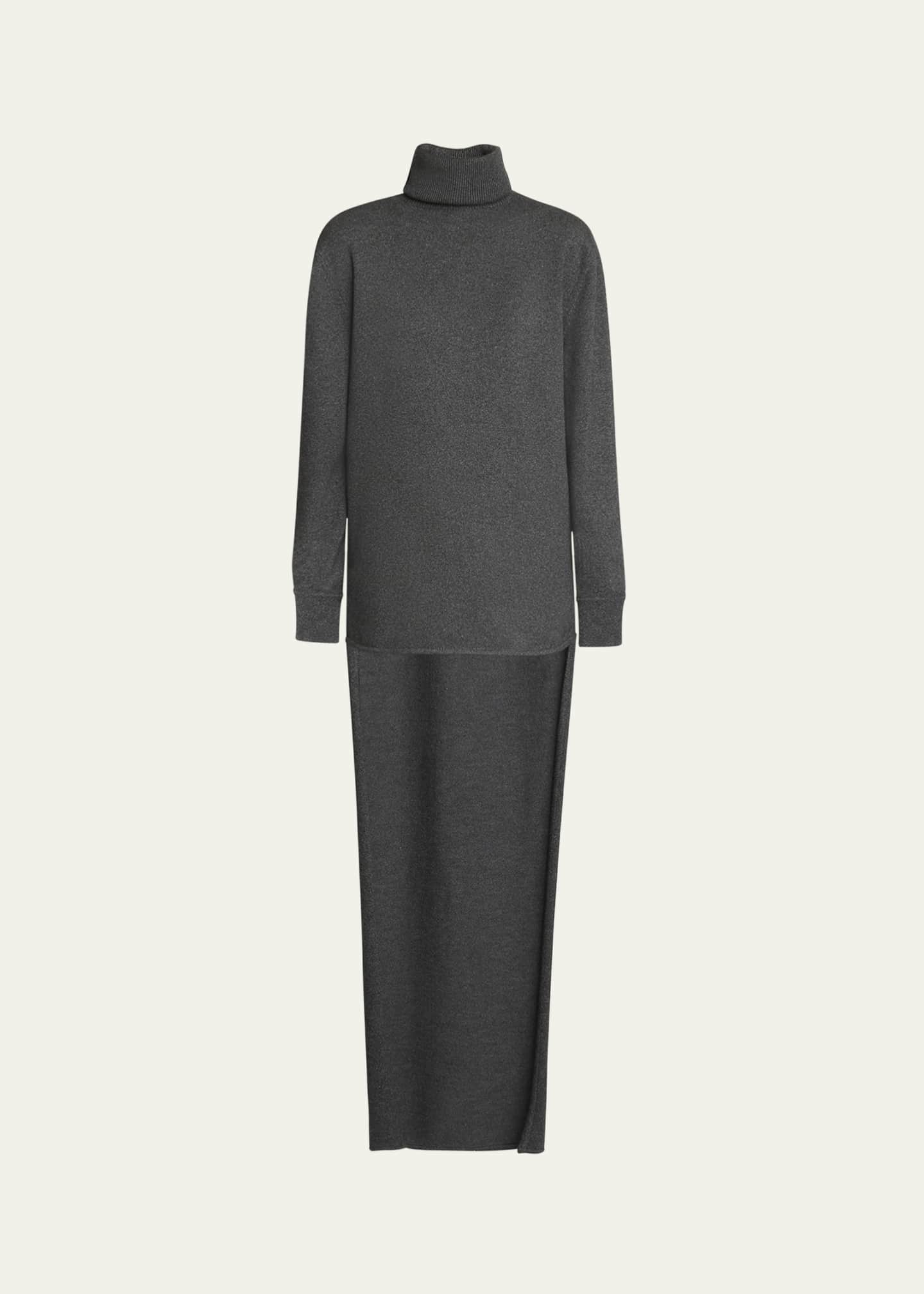 Givenchy Turtleneck Long-Back Wool-Cashmere Sweater Image 1 of 5