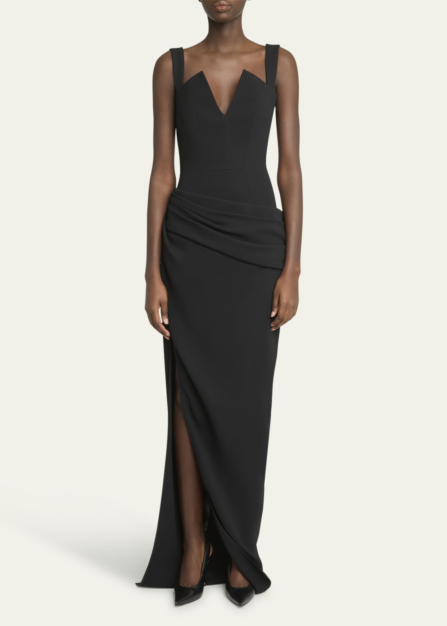 Givenchy Draped Sleeveless Slit Gown Image 2 of 5
