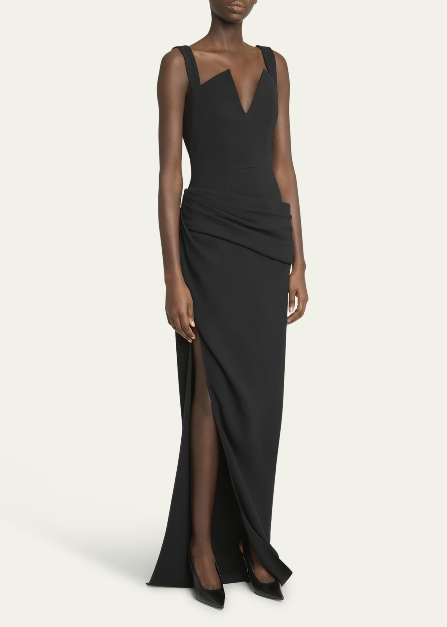 Givenchy Draped Sleeveless Slit Gown Image 4 of 5