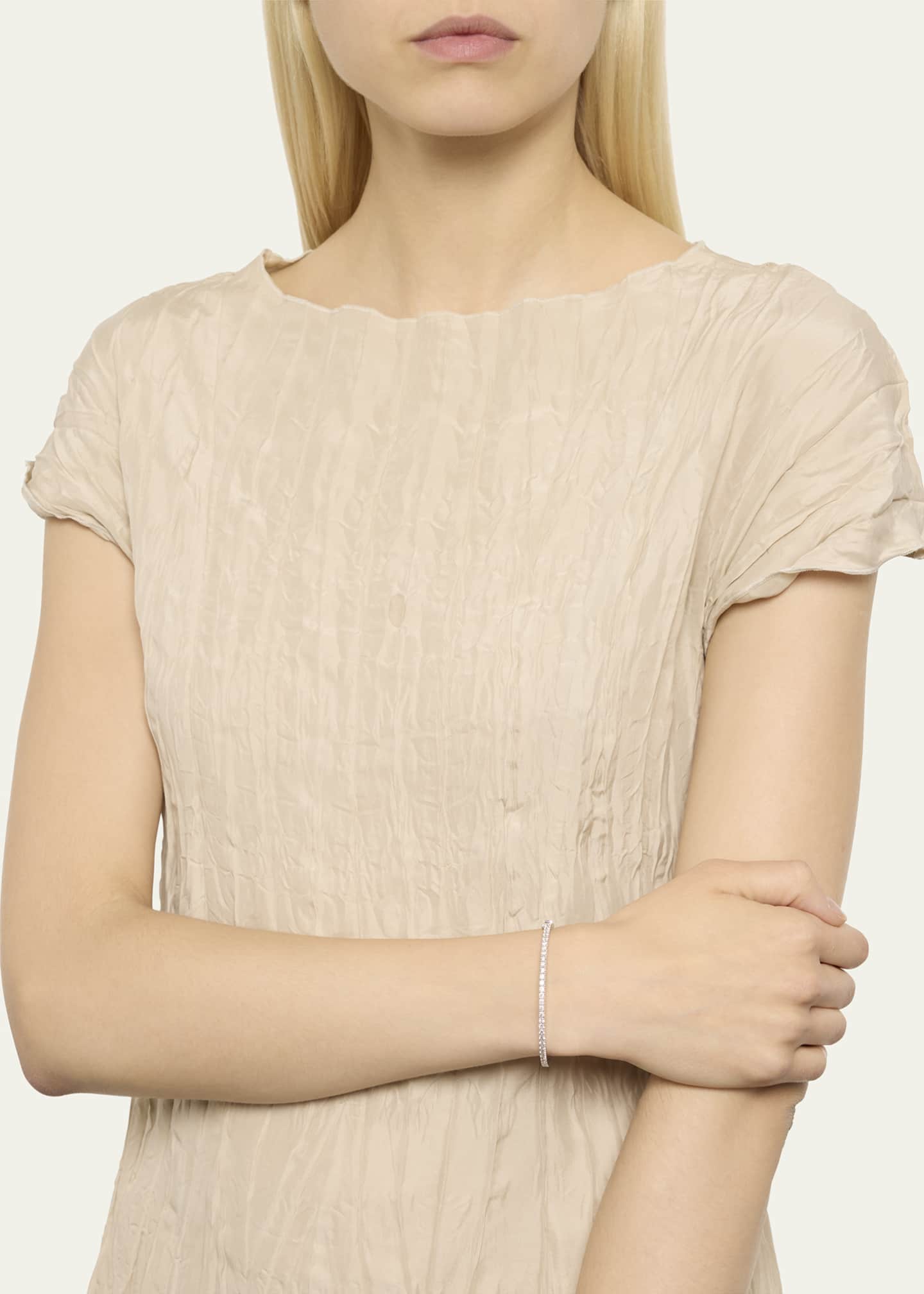 Sidney Garber 18K White Gold Diamond Bangle, 55x46mm Bergdorf Goodman