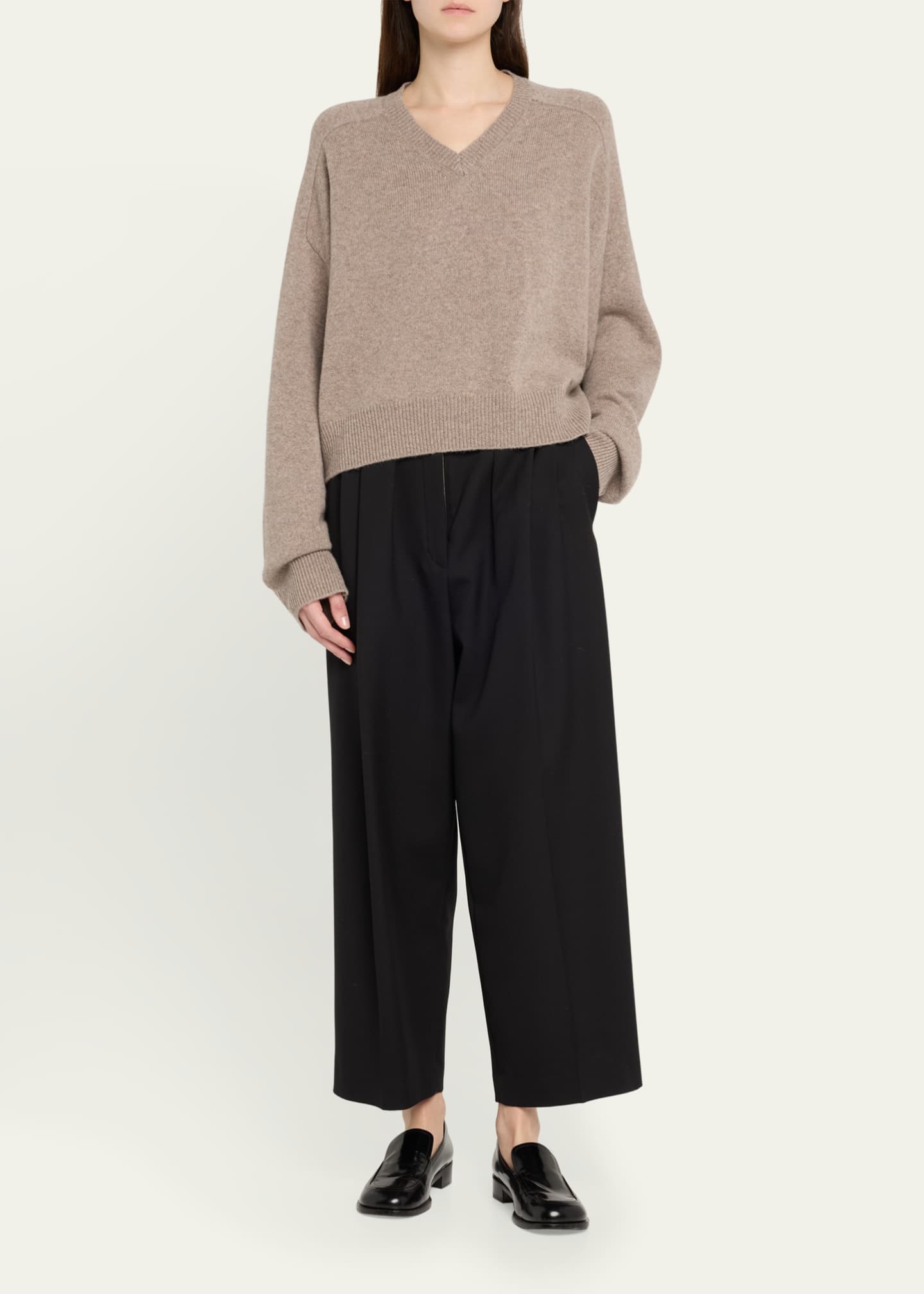 Loulou Studio Anzor V-Neck Cashmere Sweater Image 2 of 5