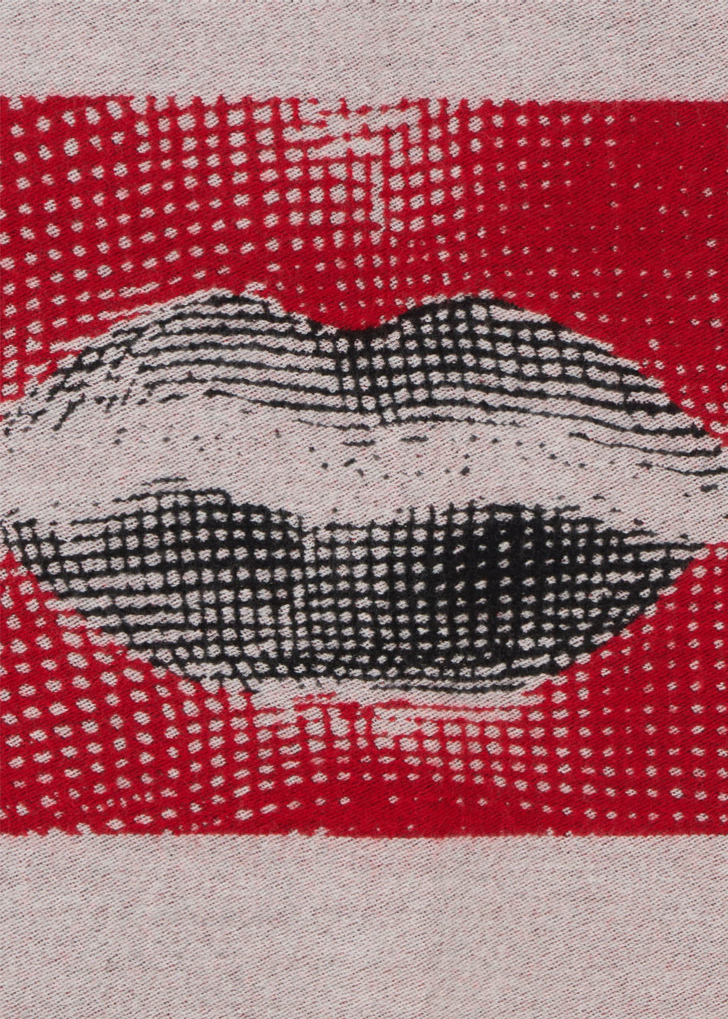 Fornasetti Kiss Jacquard Wool Throw Blanket Image 4 of 5