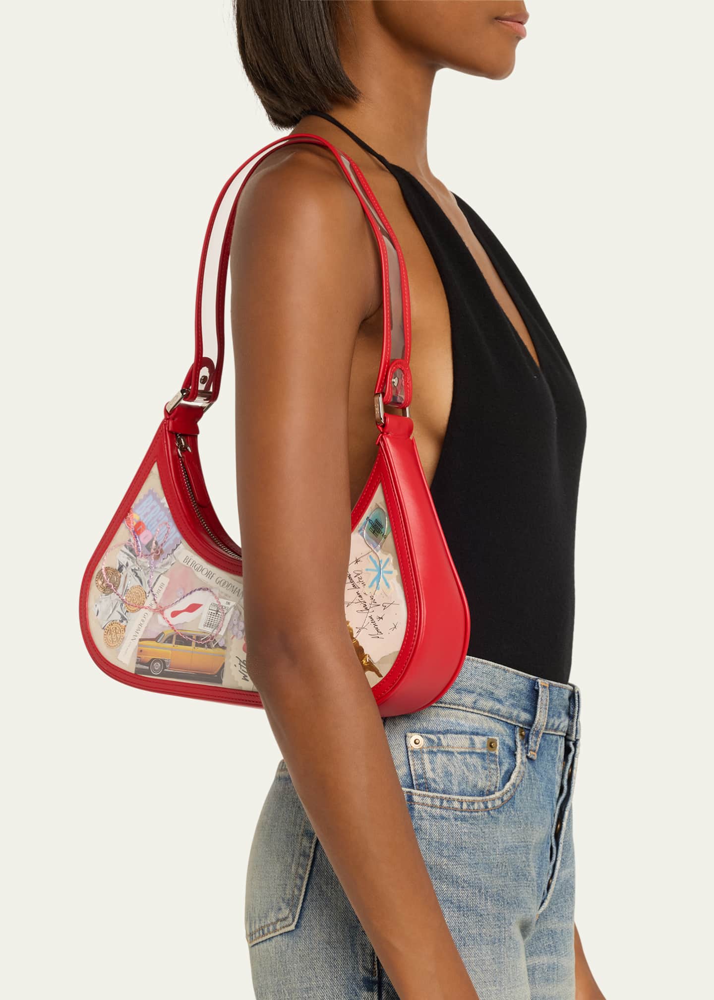 Christian Louboutin Bambi Trash NYC Collage Printed Shoulder Bag Image 2 of 6
