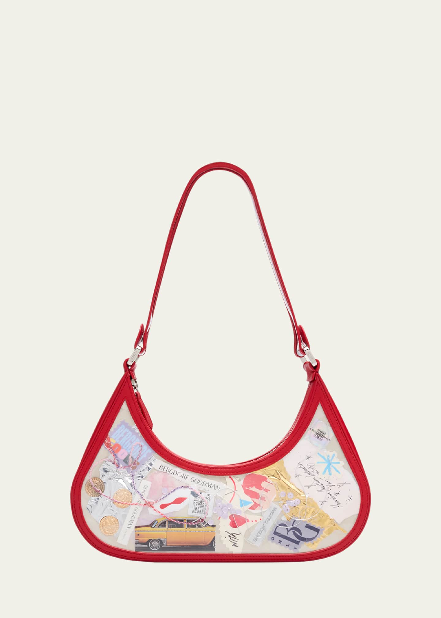 Christian Louboutin Bambi Trash NYC Collage Printed Shoulder Bag Image 1 of 6