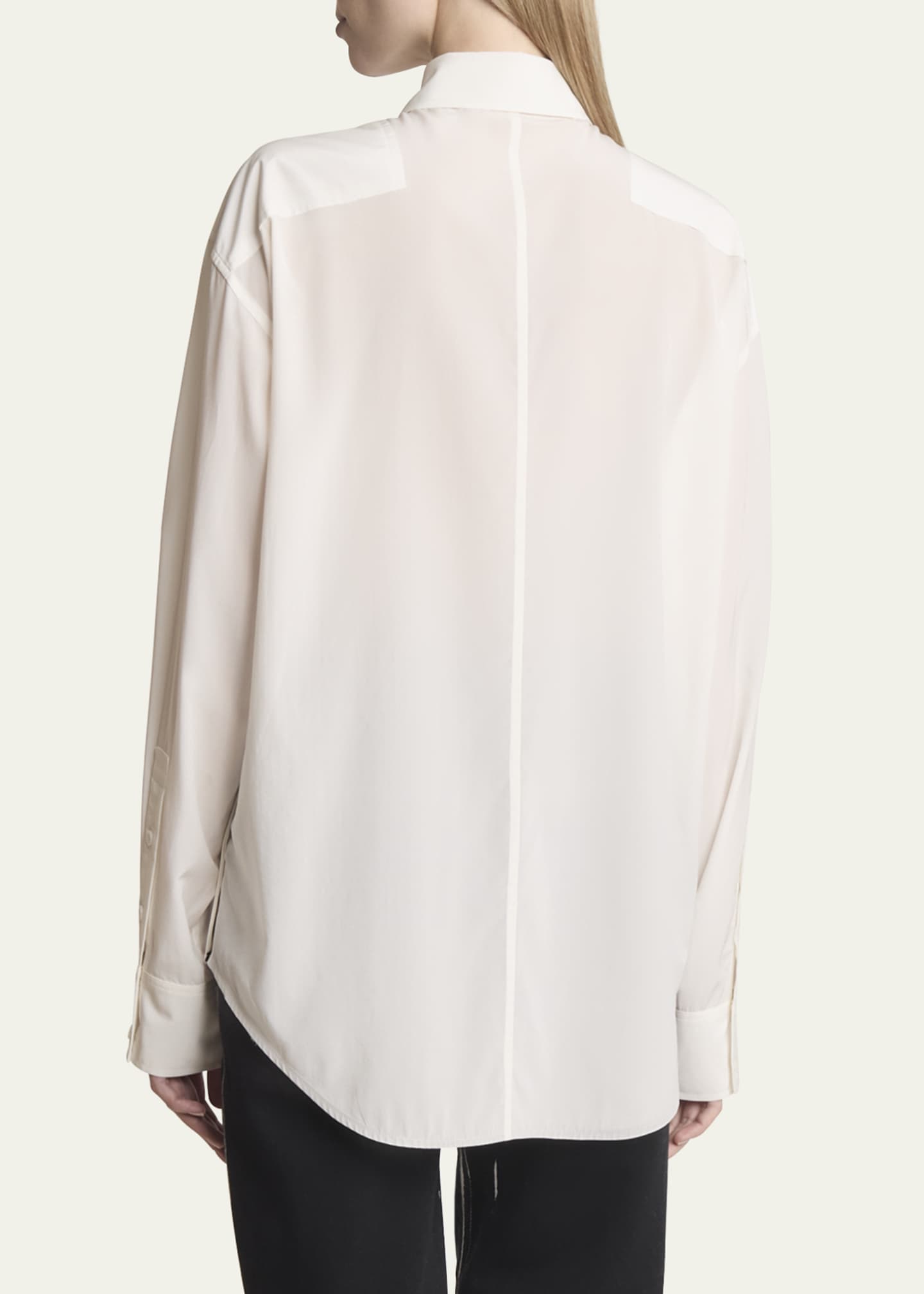 Proenza Schouler Demi Button-Down Stretch Silk Viscose Blouse Image 3 of 5
