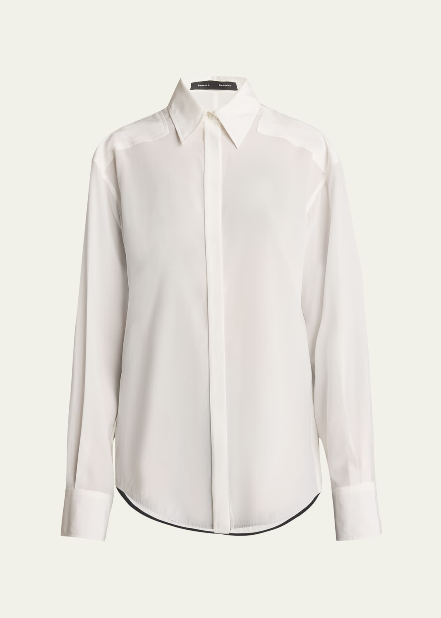 Proenza Schouler Demi Button-Down Stretch Silk Viscose Blouse Image 1 of 5